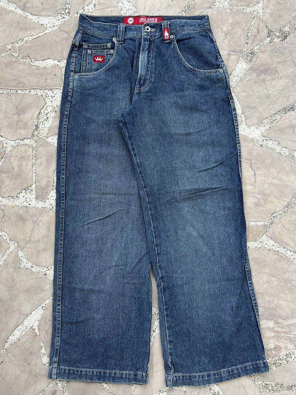 JNCO Jnco Tribal Vintage Spider Wide Leg Denim Blue Size US 30 / EU 46 - 2 Thumbnail