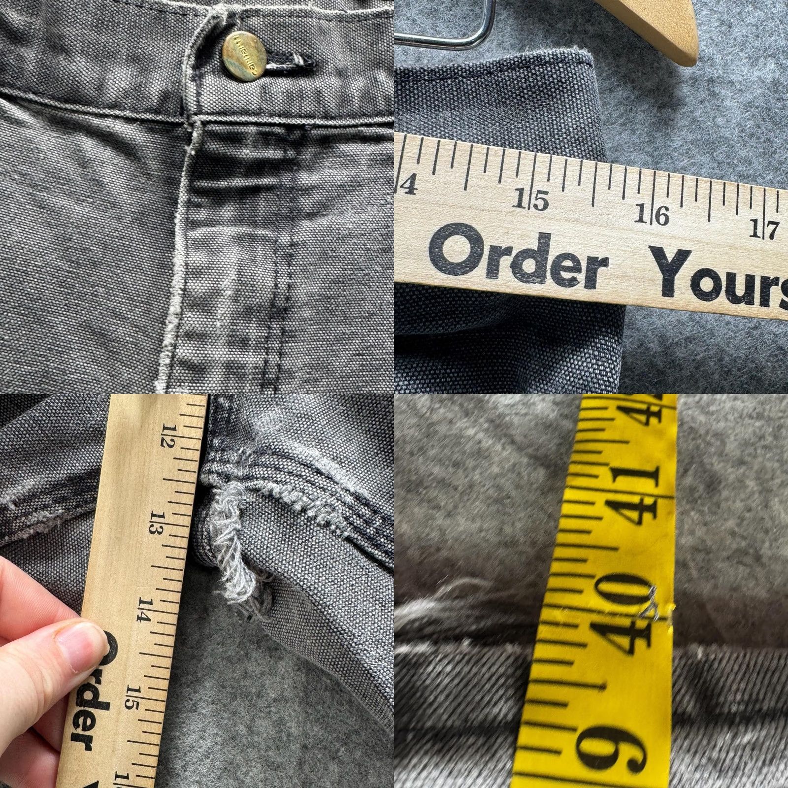 Carhartt Vintage Carhartt Pants Mens 32x28 Gray Canvas Carpenter Distressed Destroyed Size US 32 / EU 48 - 8 Thumbnail