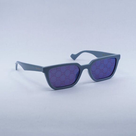 Gucci Gucci GG1539S 003 Sunglasses Light Blue Square Frame Size ONE SIZE - 4 Thumbnail