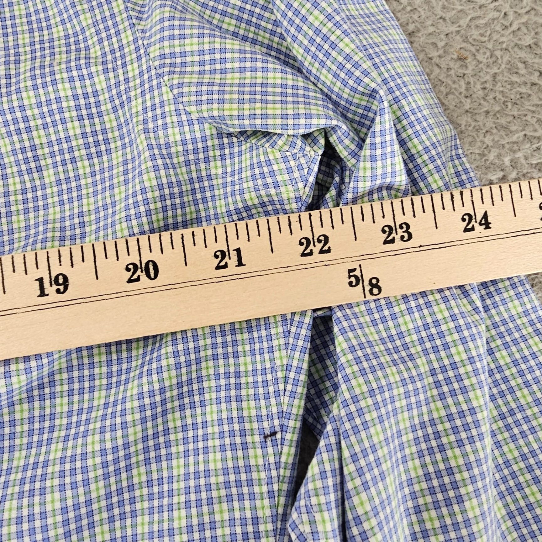 Vintage Kirkland Signature Dress Shirt Mens L Blue 15.5 33 Check Tailored Fit Size 42R - 7 Thumbnail