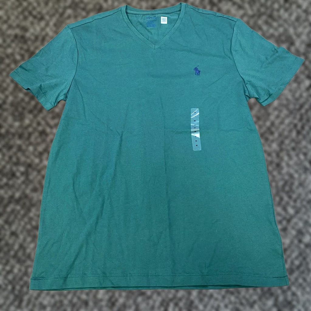 Polo Ralph Lauren Polo Ralph Lauren Green Cotton V-Neck T-Shirt Men Medium Classic Heritage Casual Size US M / EU 48-50 / 2 - 1 Thumbnail