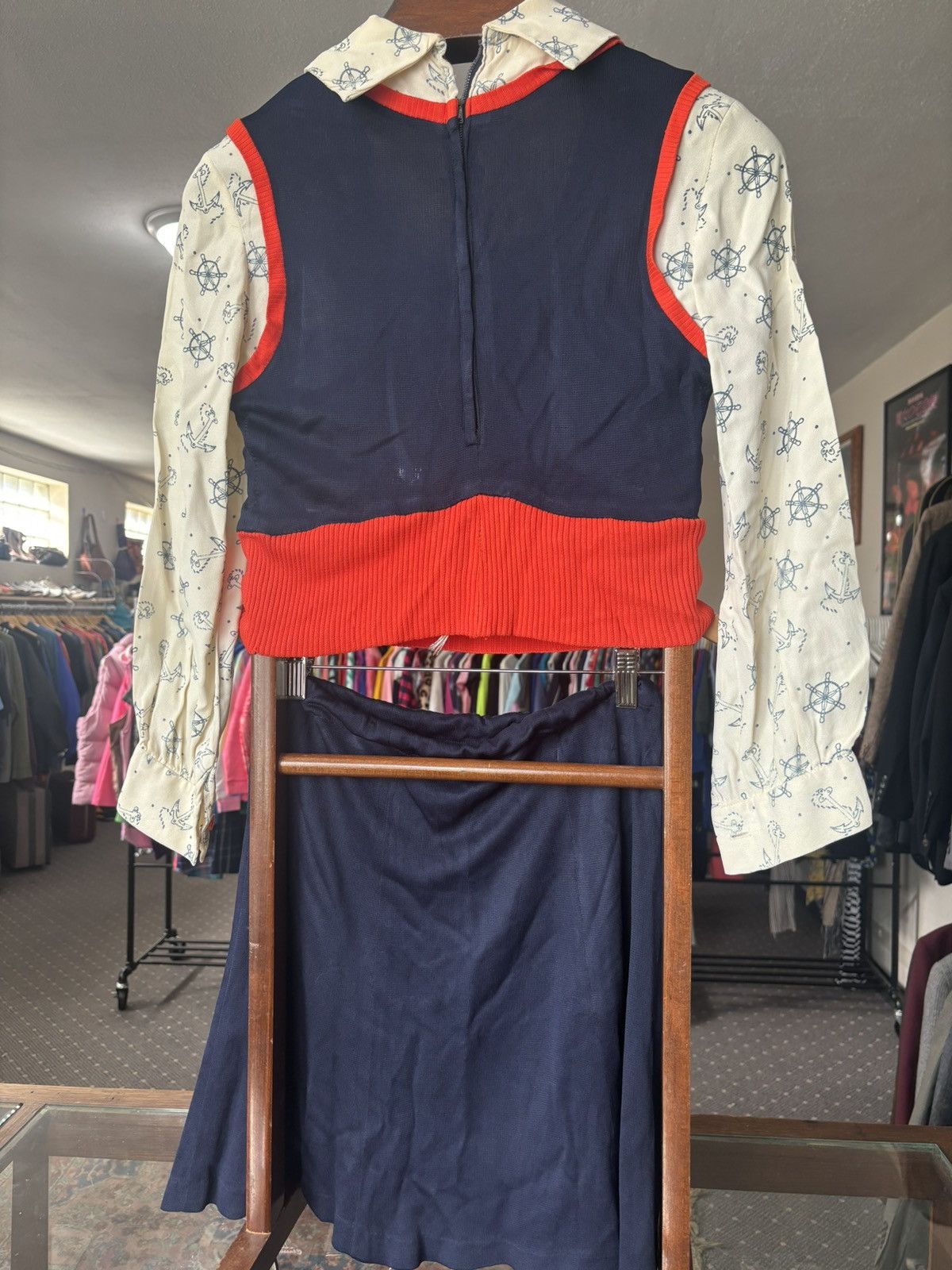 Vintage Vintage collared nautical themed two piece dress Size S / US 4 / IT 40 - 2 Thumbnail