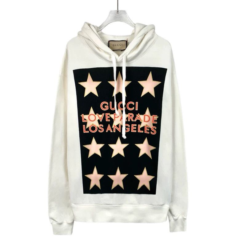 Gucci Gucci White logo star pattern printed round neck cotton hoo Size US M / EU 48-50 / 2 - 1 Thumbnail