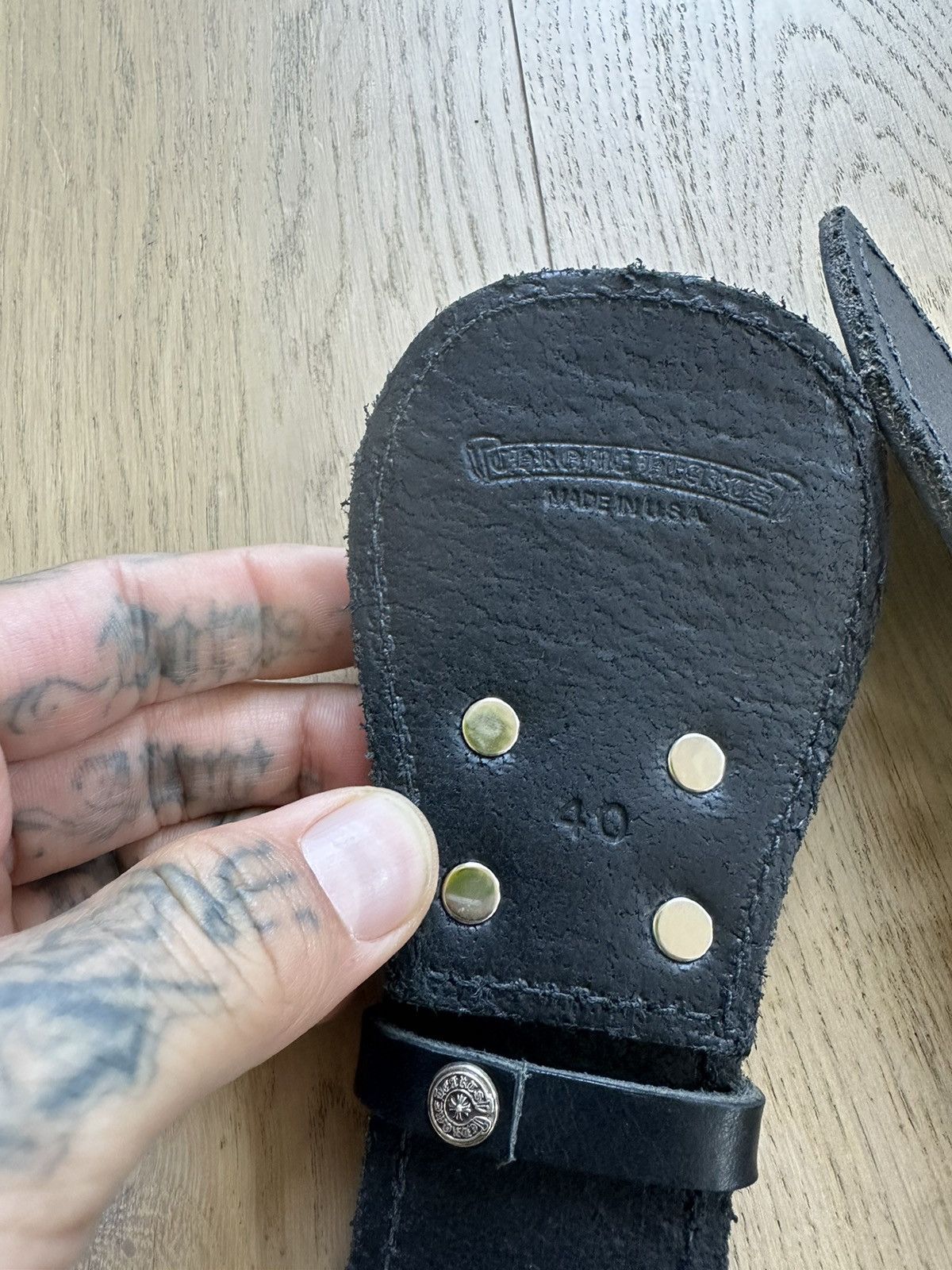 Chrome Hearts Chrome Hearts NEW sz 40 XXXXL Leather Belt Size 40 - 5 Thumbnail