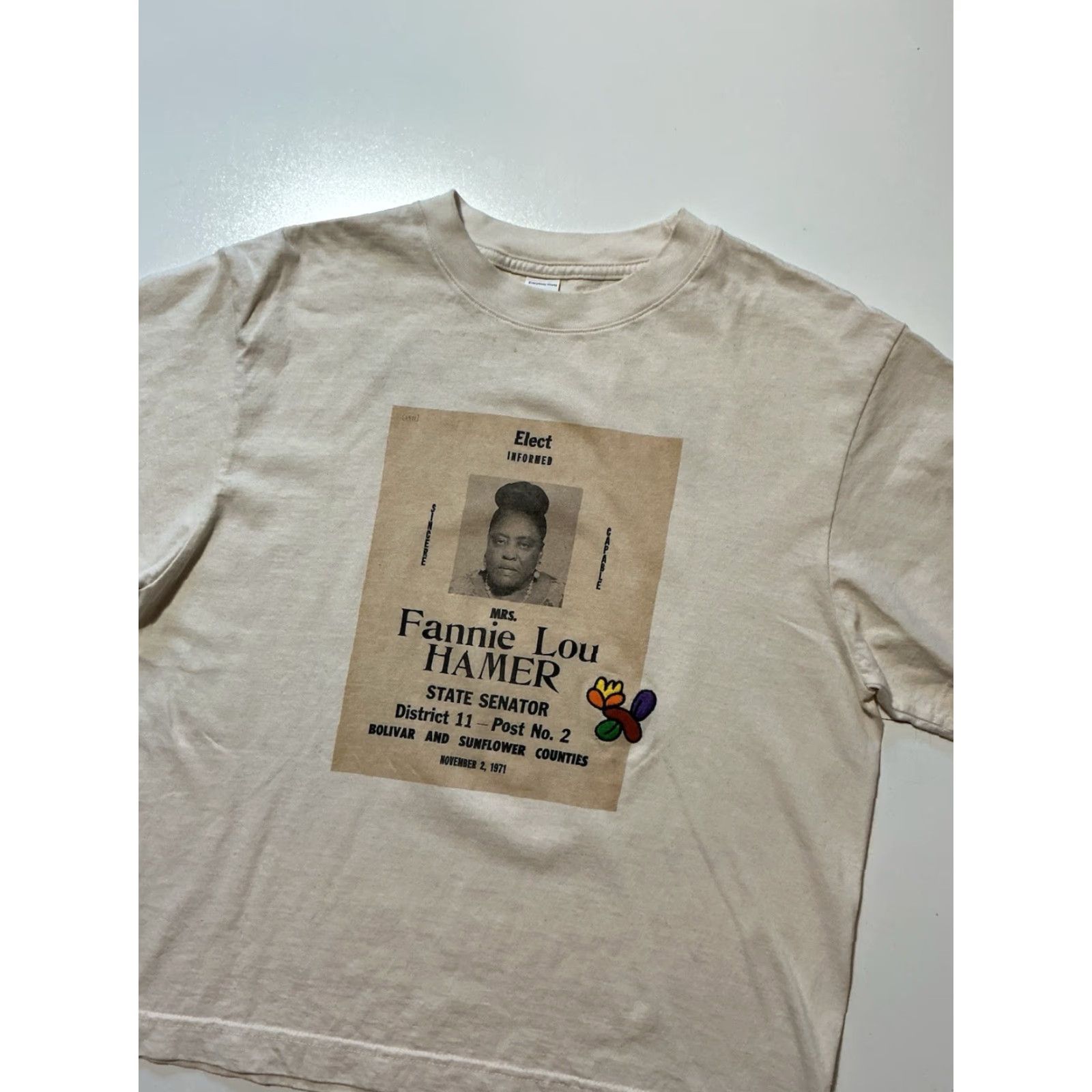 Vintage VINTAGE Everybody .World Hana Ward Ochi Projects Mrs Fannie Lou Hamer Solo Show T-Shirt Mens S Natural Shirt Size US S / EU 44-46 / 1 - 4 Thumbnail