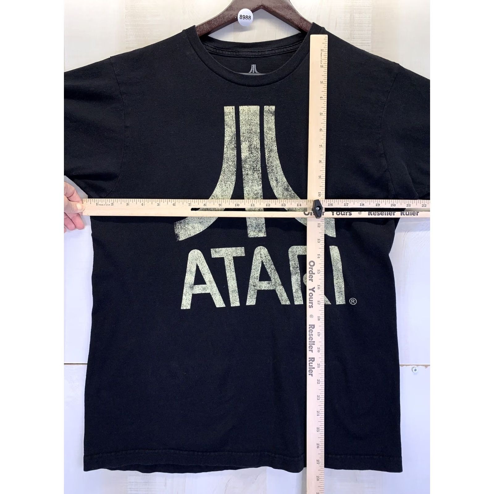 Vintage Atari Distressed Graphic T Shirt Unisex Adults Large-8988 Black Cotton Crew Neck Short Sleeve Retro 80s Graphics, Atari Brand, Men Women Boys Girls Size L / US 10 / IT 46 - 2 Thumbnail