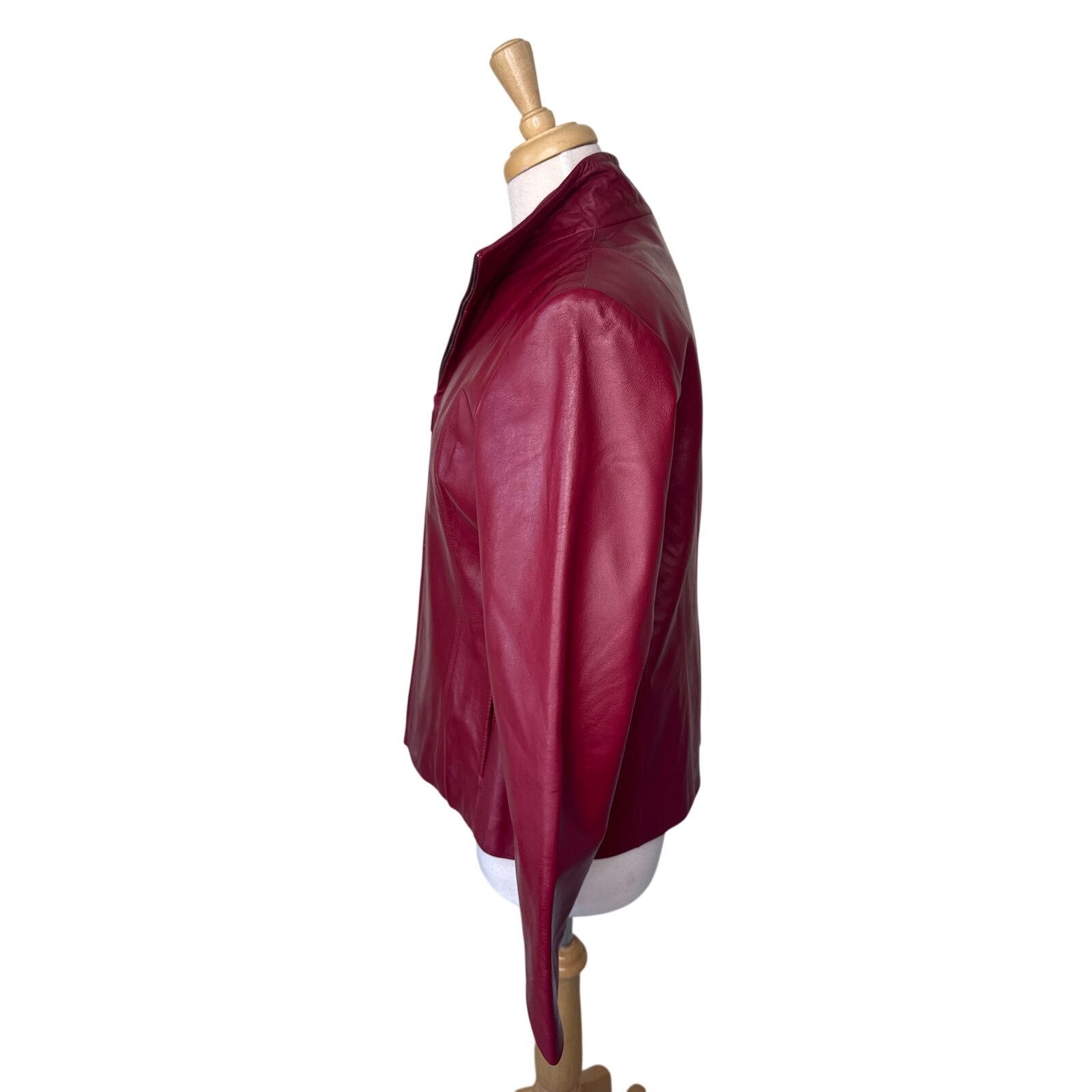 Other SIENA Vintage Red 100% Leather Zip Up Jacket Size Medium Size M / US 6-8 / IT 42-44 - 3 Thumbnail