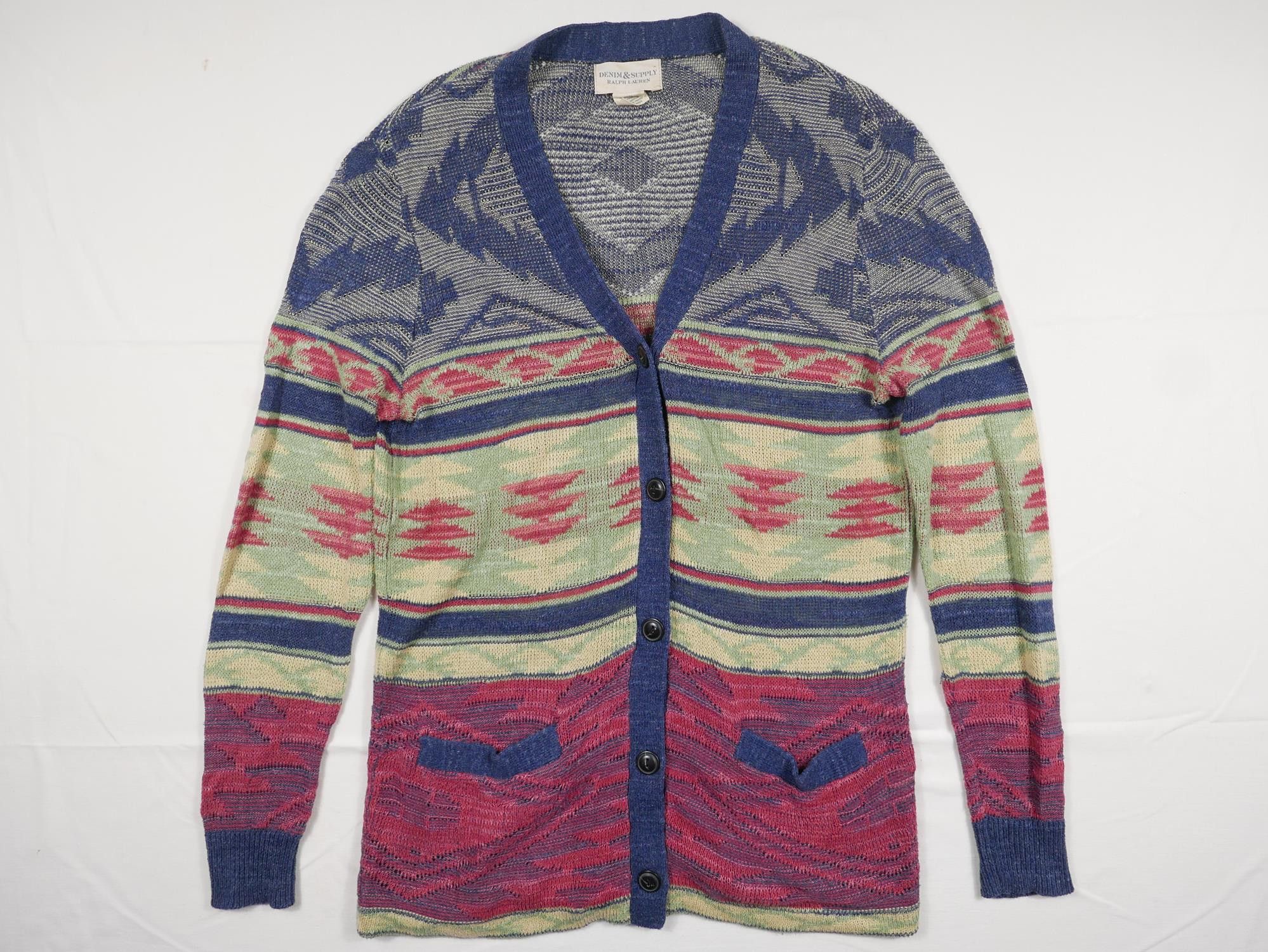Ralph Lauren Denim Supply Cardigan Sweater Aztec Indian M