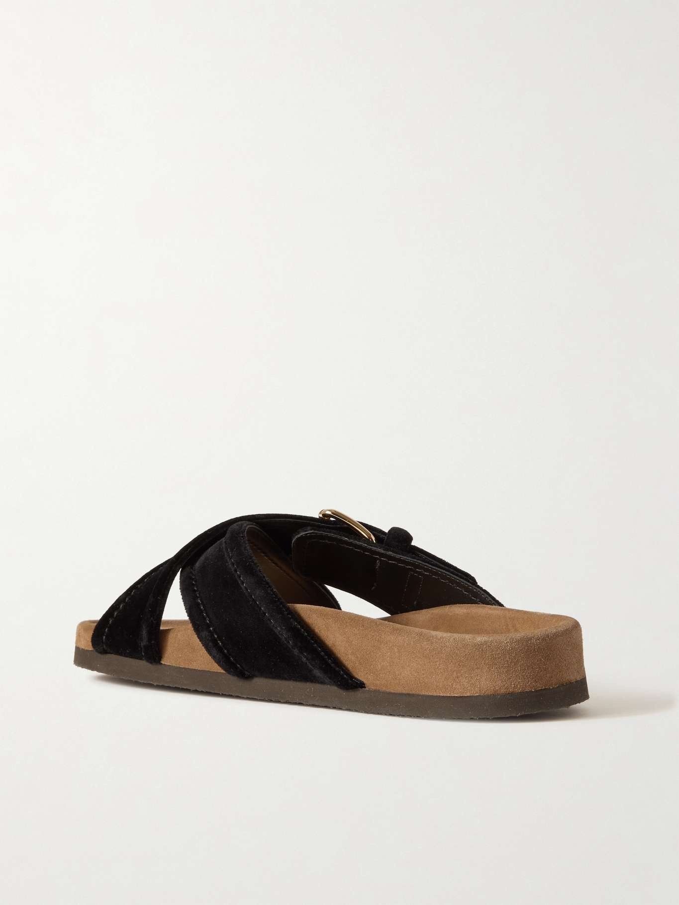 Valentino oc11z0825 Buckled Velvet Slides in Black Size US 6 / IT 36 - 3 Thumbnail