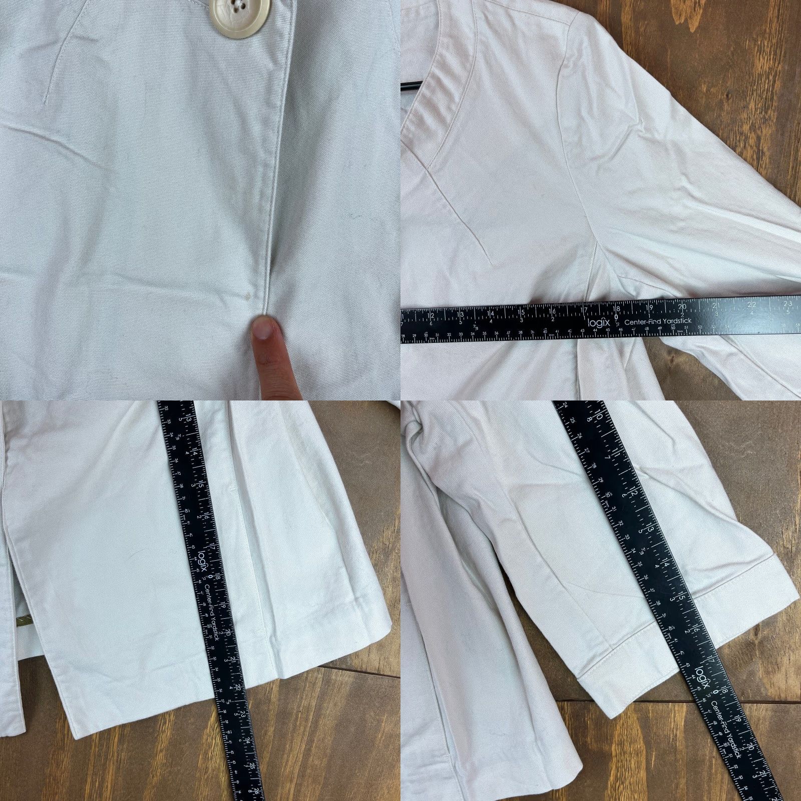 Talbots Talbots Womens Blazer Ivory 3/4 Sleeve Open Front Button 14 Jacket Coat Winter Spring Fall Summer Casual Workwear Compact" Size XL / US 12-14 / IT 48-50 - 8 Thumbnail