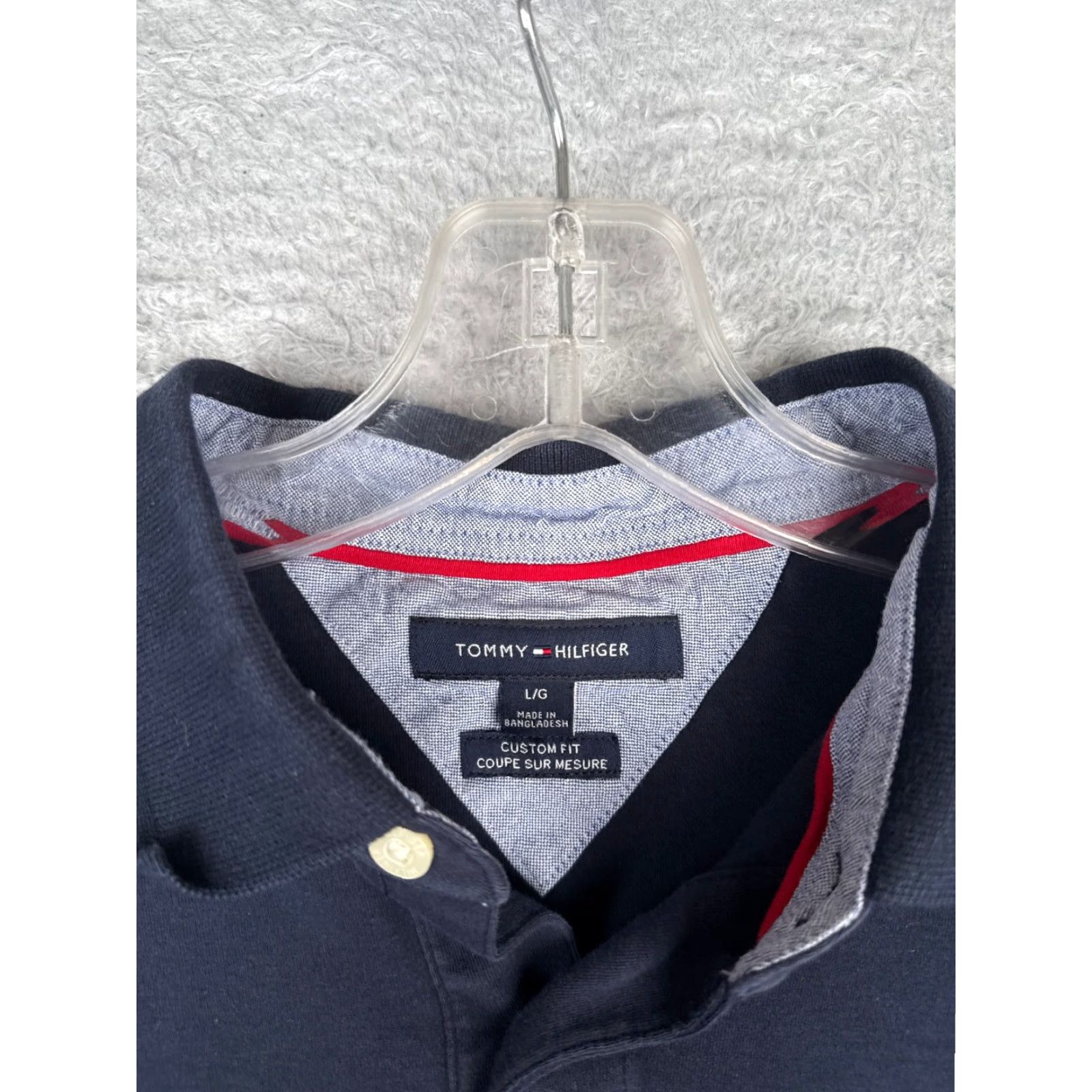 Tommy Hilfiger Tommy Hilfiger Polo Shirt Men L Blue Cotton Custom Fit Short Sleeve Slim Pocket" Size US L / EU 52-54 / 3 - 7 Thumbnail