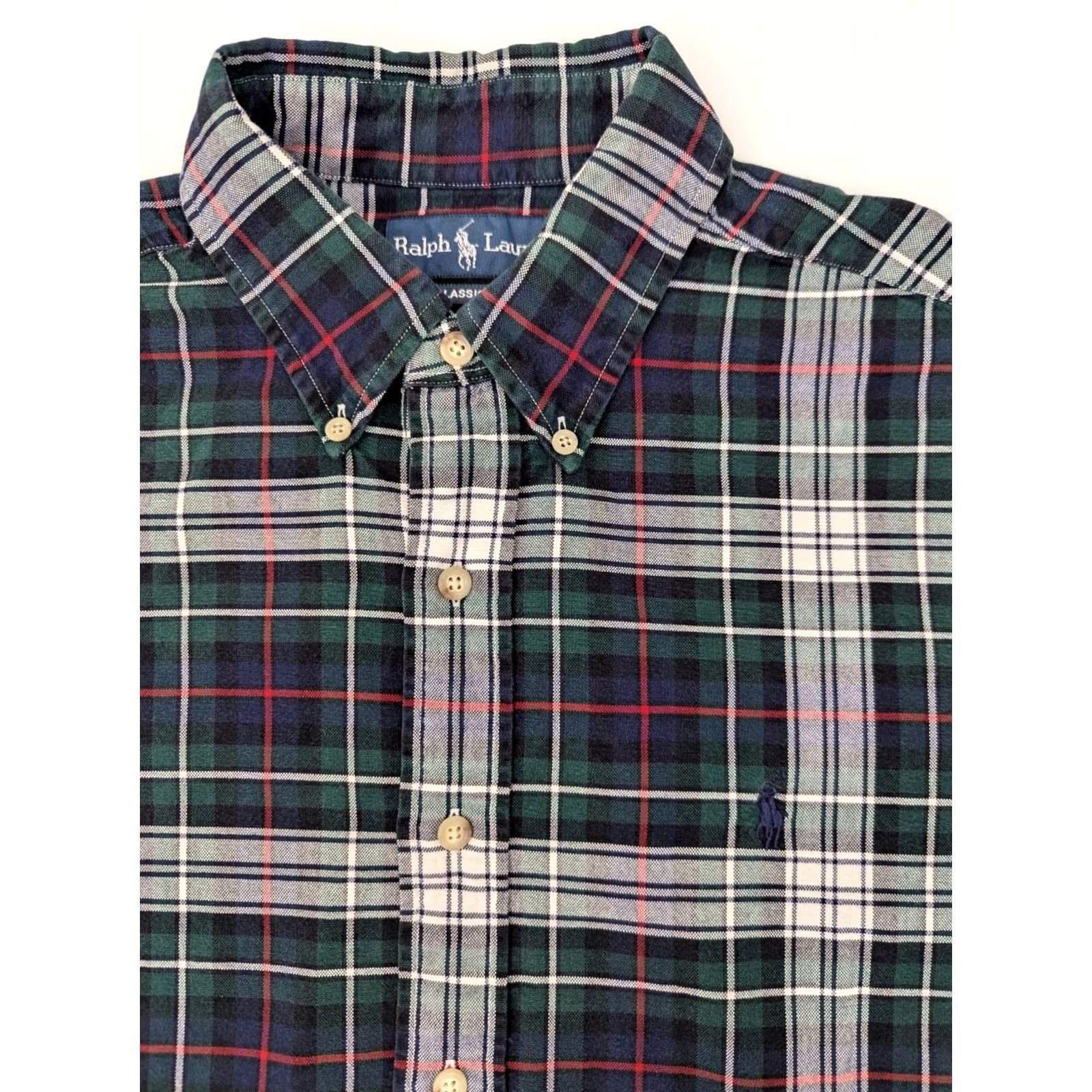 Polo Ralph Lauren Polo Ralph Lauren Shirt Men L Plaid Flannel Button-Down Collar Classic Fit Green Cotton EUC Size US L / EU 52-54 / 3 - 4 Thumbnail