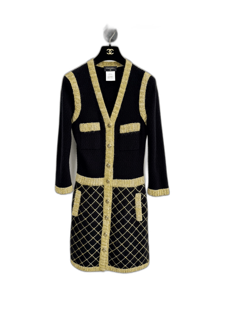 Chanel Chanel Cashmere Silk Dress with Gold Accents -2505 Size M / US 6-8 / IT 42-44 - 1 Thumbnail