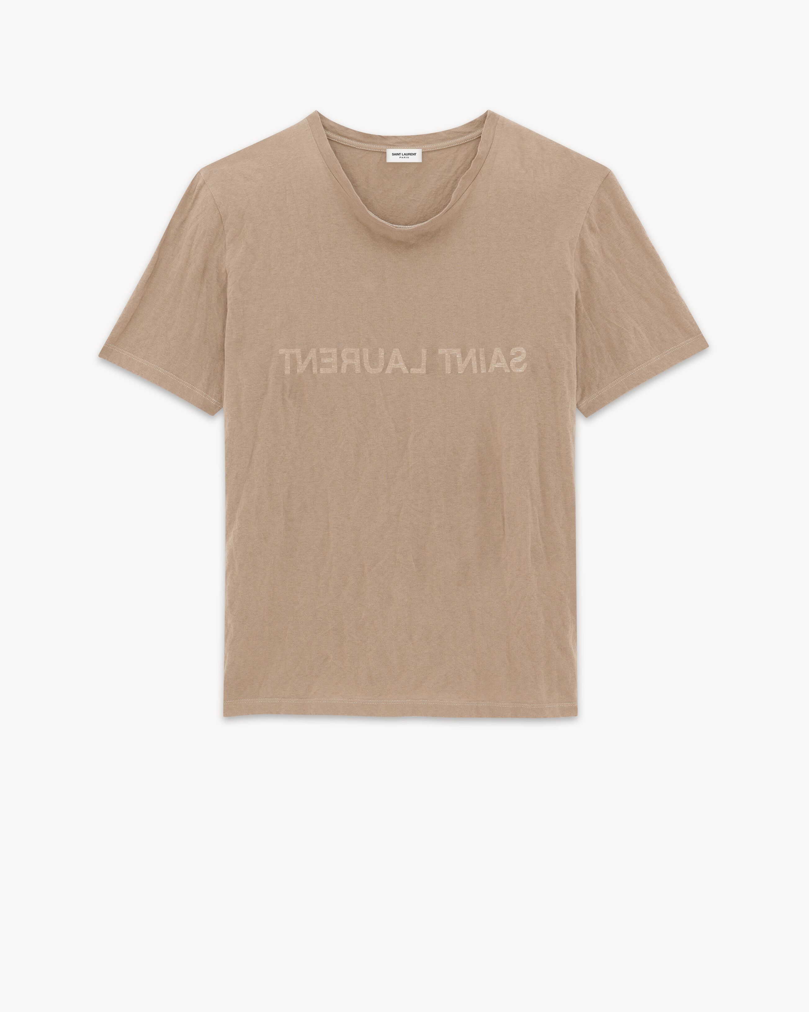 Saint Laurent Paris o1s1wg110625 737736 Reverse T-Shirt in Beige Size US XXL / EU 58 / 5 - 1 Thumbnail