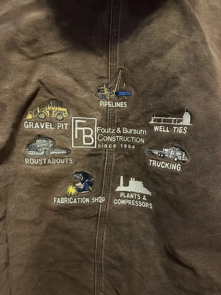 Carhartt VINTAGE Embroidered Carhartt Men's Sherpa Jacket J141DKB Size US XXL / EU 58 / 5 - 3 Thumbnail