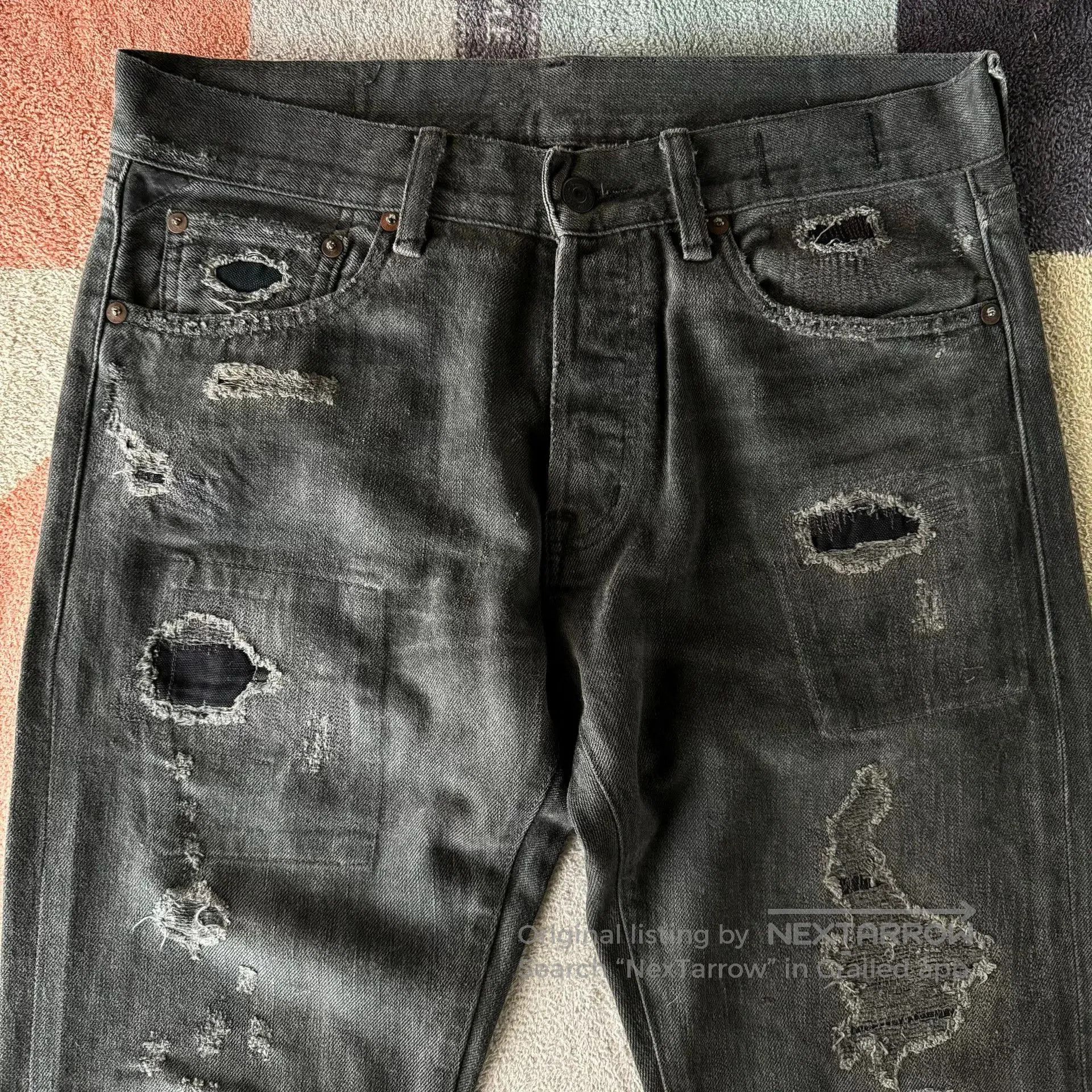 Denim & Supply Ralph Lauren Ralph Lauren Denim Supply Charcoal Patched Jeans. Size US 30 / EU 46 - 2 Thumbnail