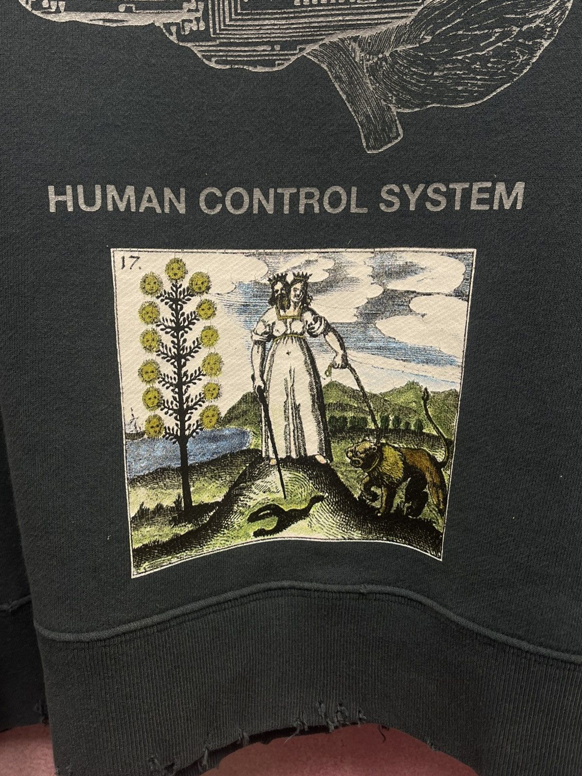Designer × Japanese Brand × Undercover Undercover AW17 Human Control System Cropped Green Sweater Size US L / EU 52-54 / 3 - 6 Thumbnail