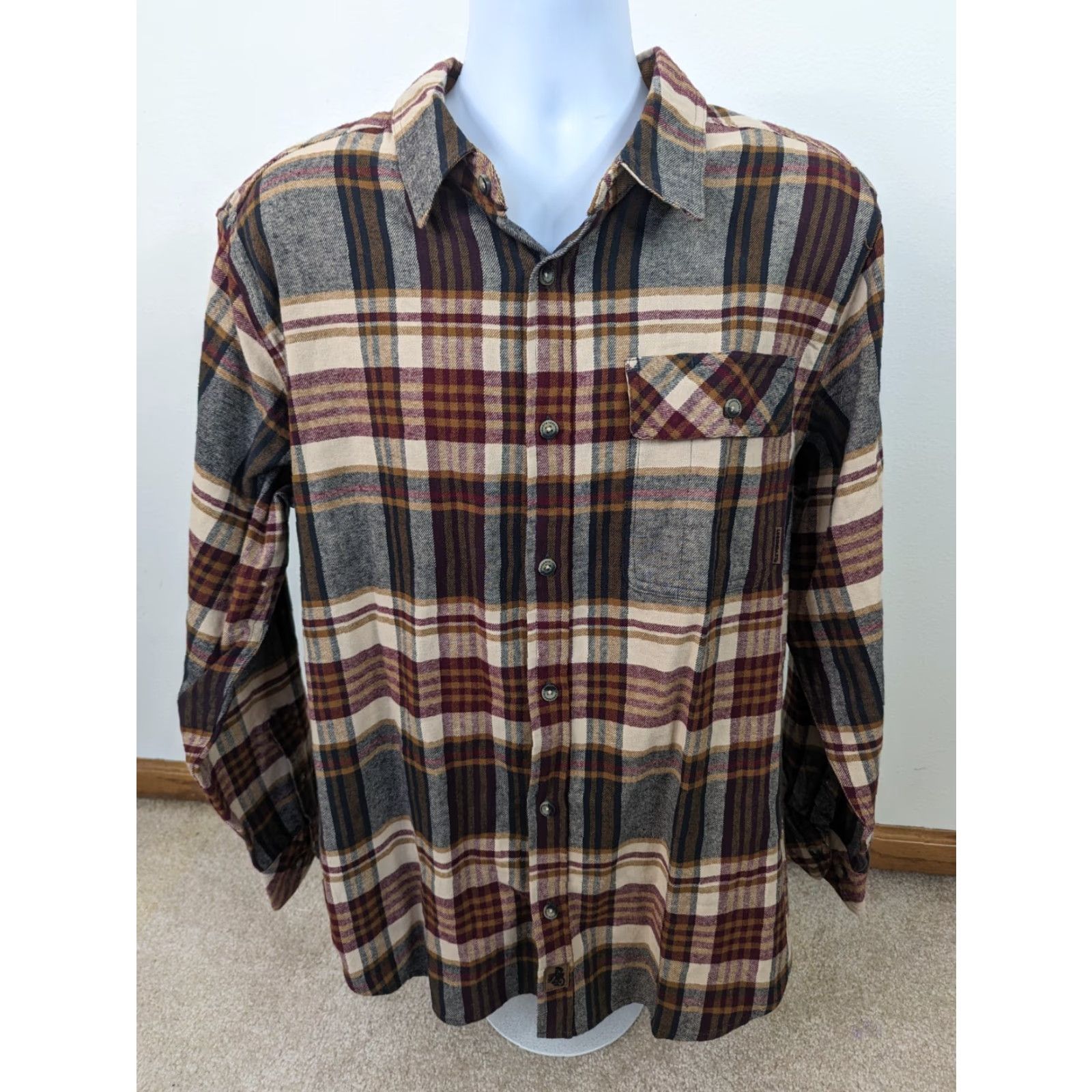 Vintage VINTAGE Legendary Whitetails Buck Camp Plaid Flannel Corduroy Cuffs Men's Large T5F Shirt Size US L / EU 52-54 / 3 - 2 Thumbnail