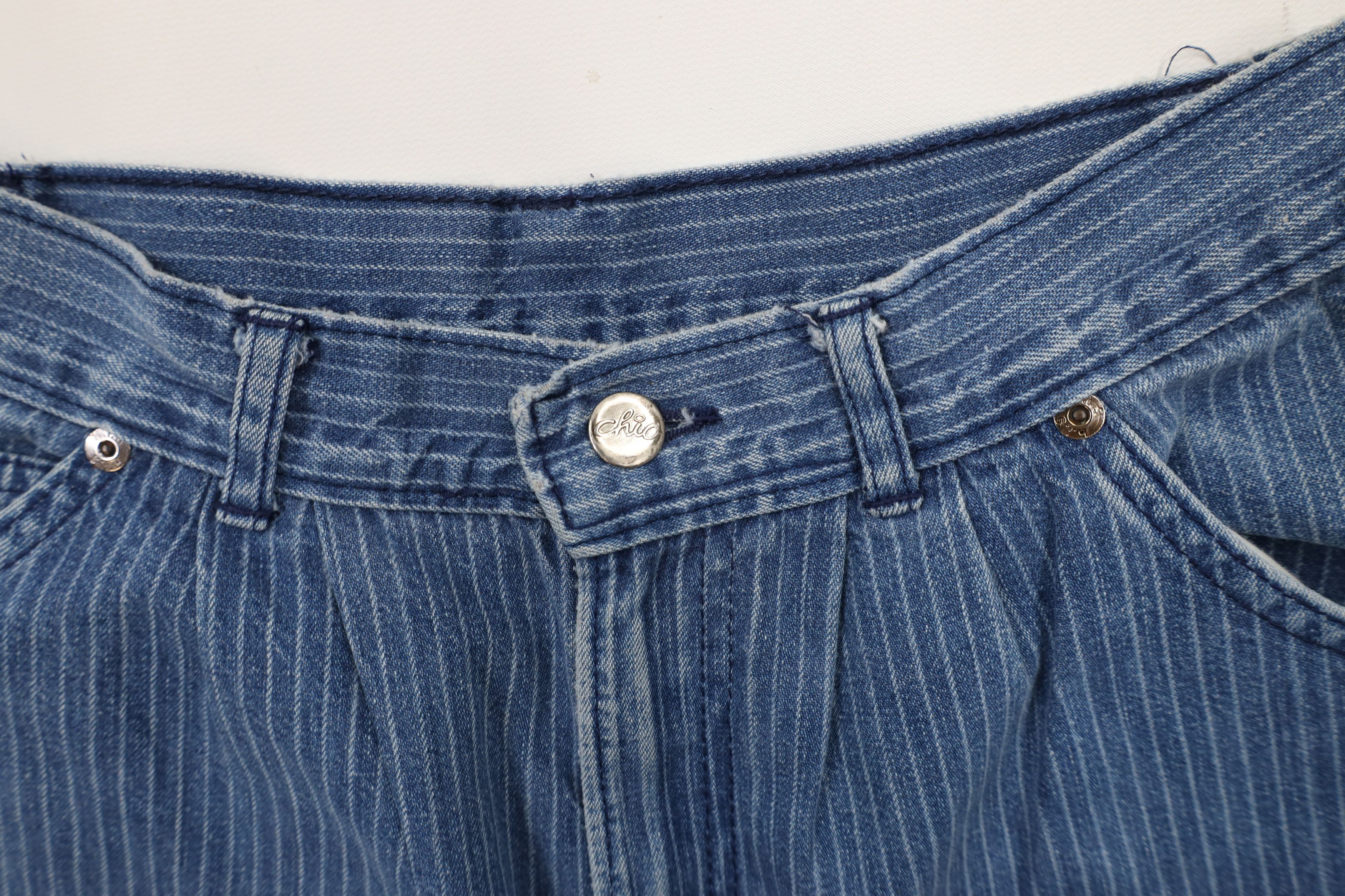 Vintage Vintage 90s Streetwear Pinstriped Pleated Denim Jeans Size 34" / US 12 / IT 48 - 8 Thumbnail