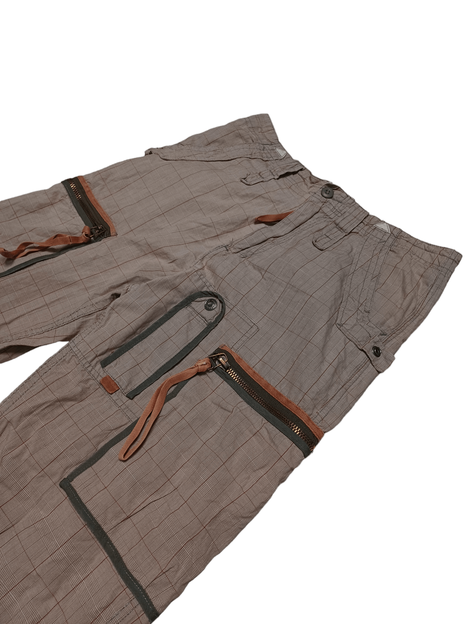 Japanese Brand FANTASTIC MULTIPOCKET CARGO LIGHT CHECKERED PANTS Y2K Size US 32 / EU 48 - 3 Thumbnail