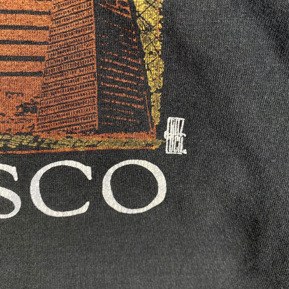 Vintage Vintage 90's SAN FRANCISCO Graphic Faded Anvil Tee Shirt Size US L / EU 52-54 / 3 - 3 Thumbnail