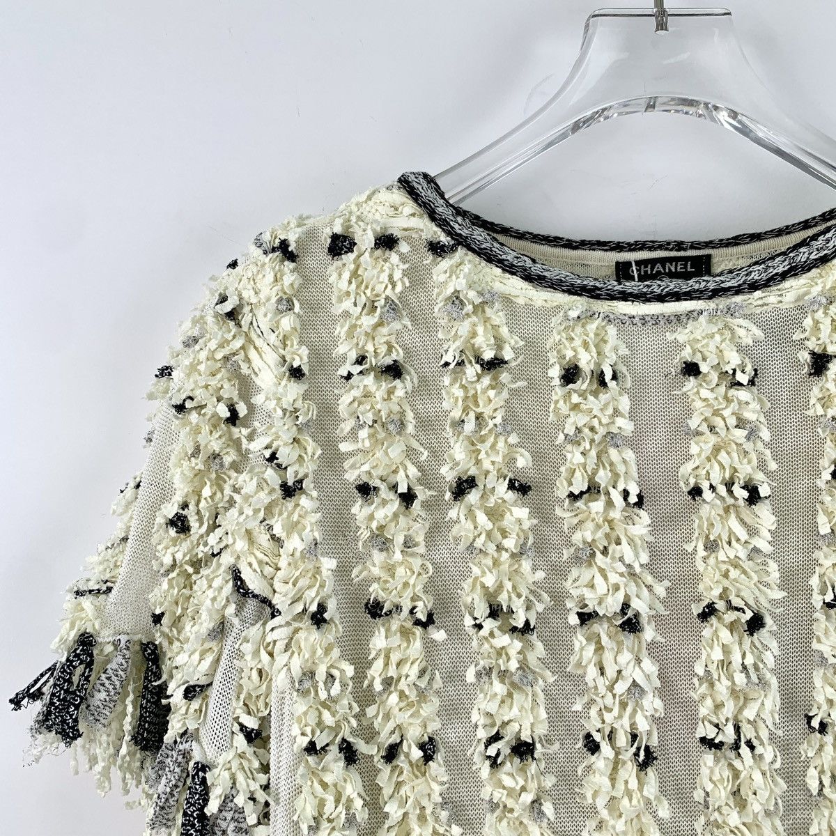 Chanel Chanel Beige Fringed Woven Short Sleeve Dress K26WX Size XS / US 0-2 / IT 36-38 - 3 Thumbnail