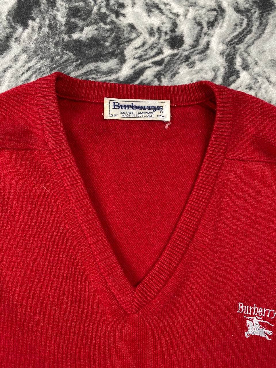 Burberry Vintage Burberrys 90s Wool Knit V Neck Sweater Men Size 44 Size US XXL / EU 58 / 5 - 6 Thumbnail