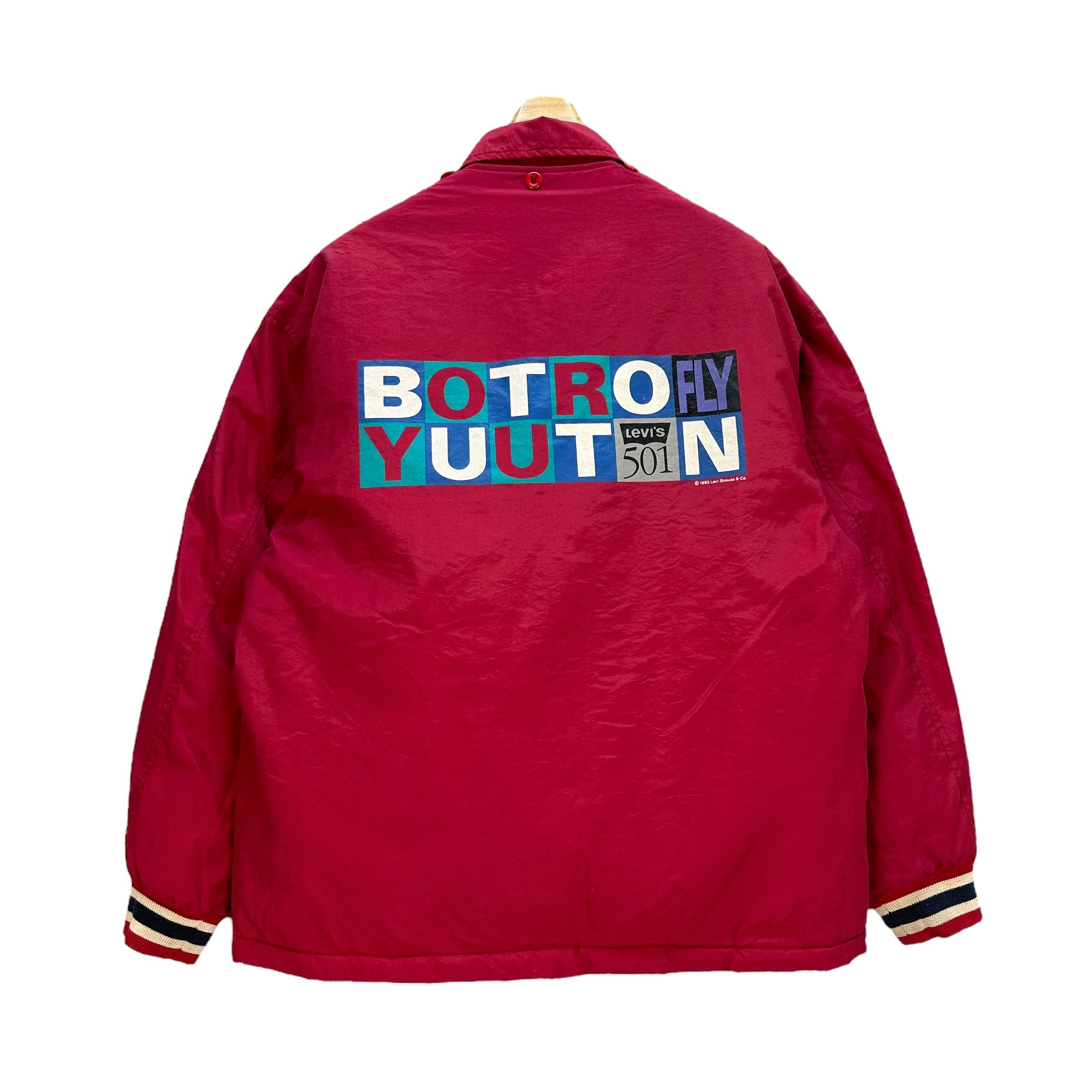 Levi's 92's Levi's Button Your Fly Big Logo Coach Jacket #A11-0264 Size US M / EU 48-50 / 2 - 1 Thumbnail