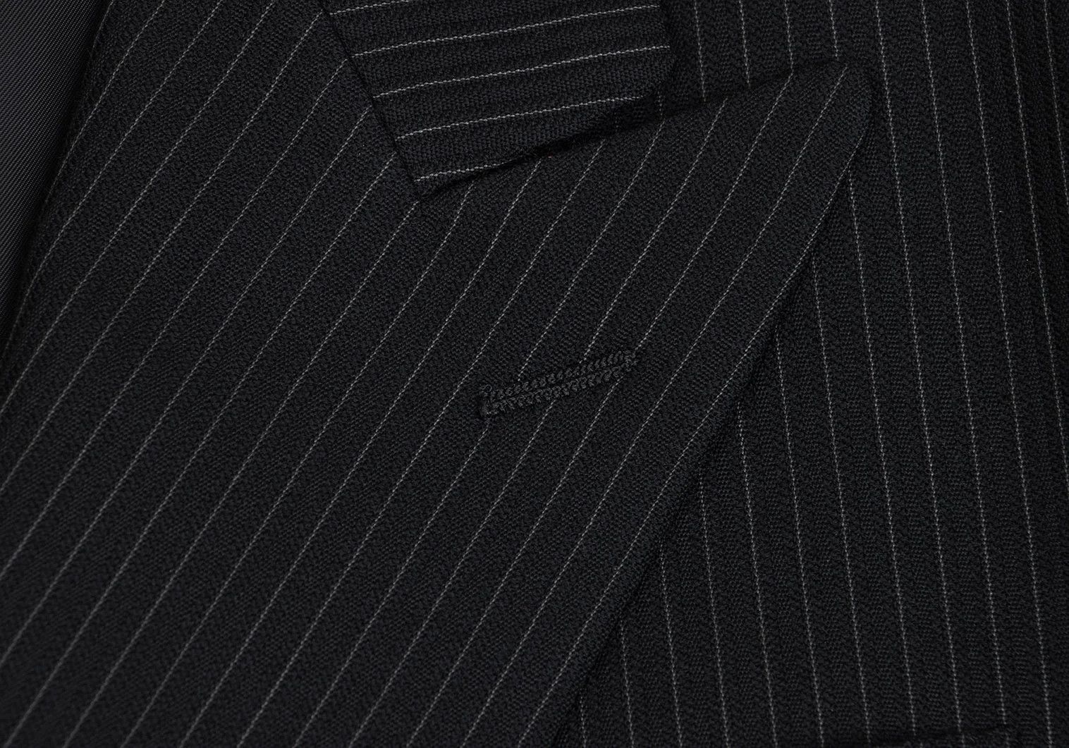 Jean Paul Gaultier Wool Stripe Double Breasted Jacket in Dark Navy 44M Size US S / EU 44-46 / 1 - 4 Thumbnail