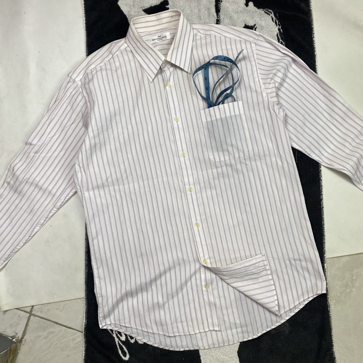 Balenciaga Vintage Balenciaga Striped long sleeve button shirt Size US L / EU 52-54 / 3 - 3 Thumbnail