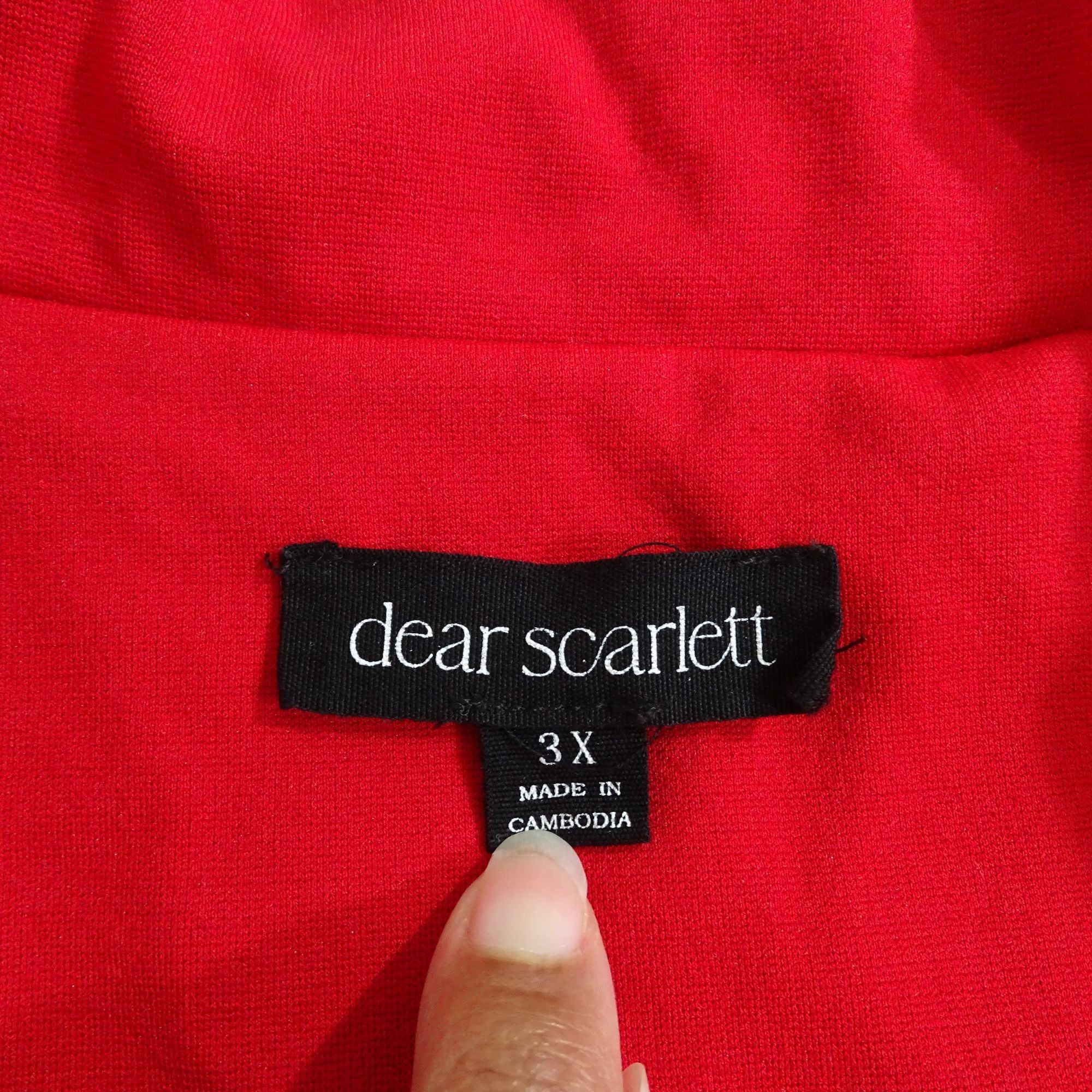 Other Dear Scarlett Women Red Open Front Blazer Jacket Size 3X Size 3XL / US 20-22 - 6 Thumbnail