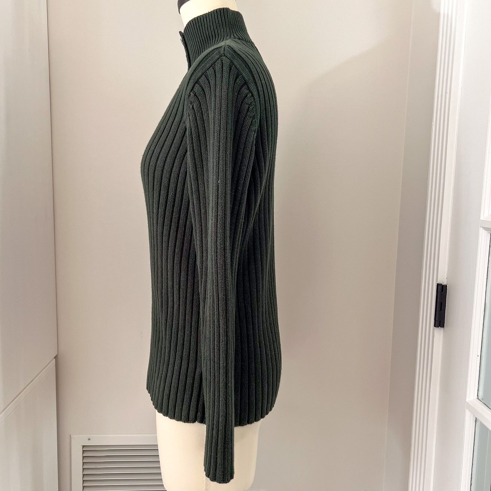 Lauren Ralph Lauren Ralph Lauren Sz S Green Turtleneck Sweater Silver Buttons Size S / US 4 / IT 40 - 9 Thumbnail