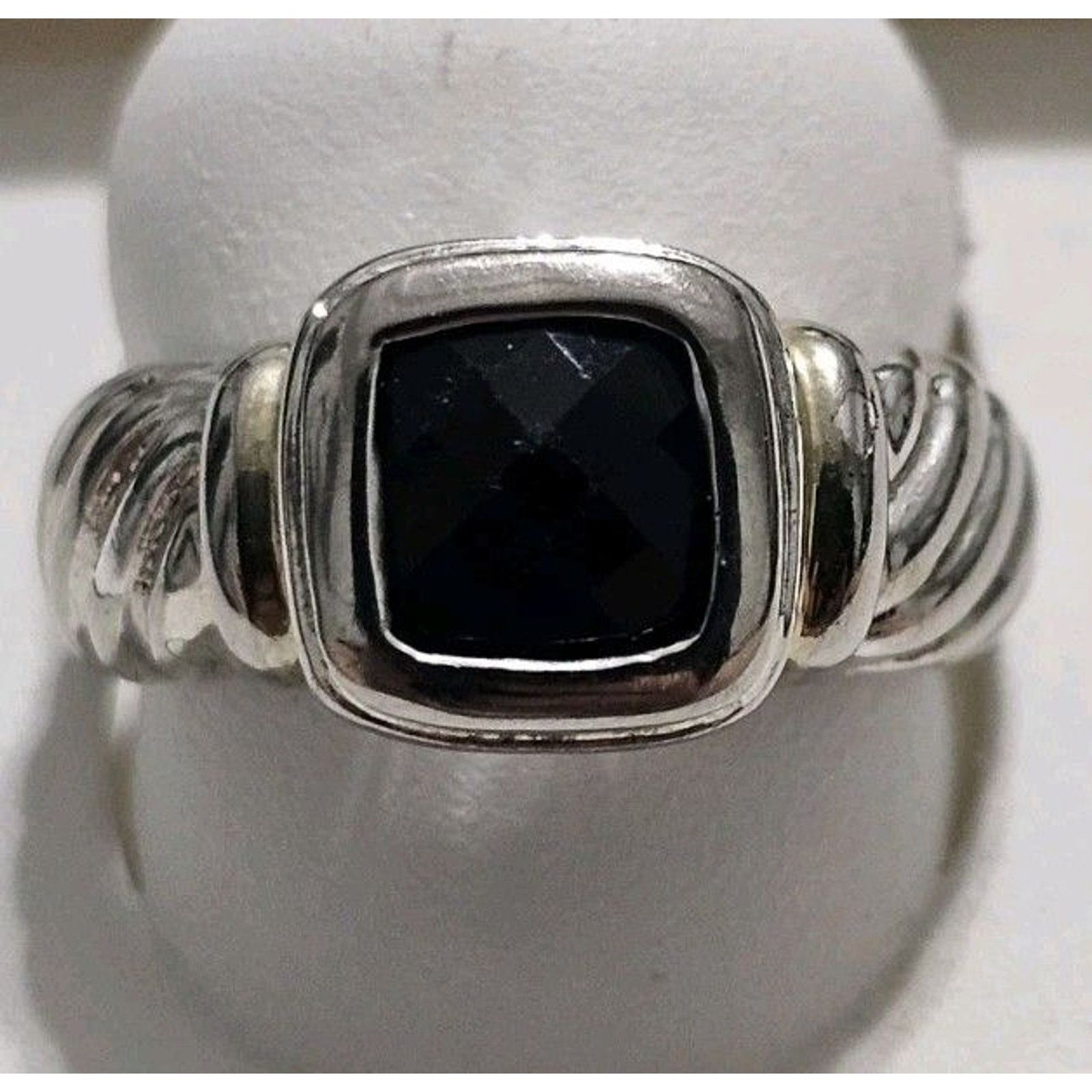 Other Black Stone Sterling Silver 925 Ring Size 8 Size ONE SIZE - 1 Thumbnail