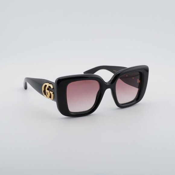 Gucci Gucci GG1975S 001 Sunglasses Shiny Black Square Frame, Red Size ONE SIZE - 4 Thumbnail