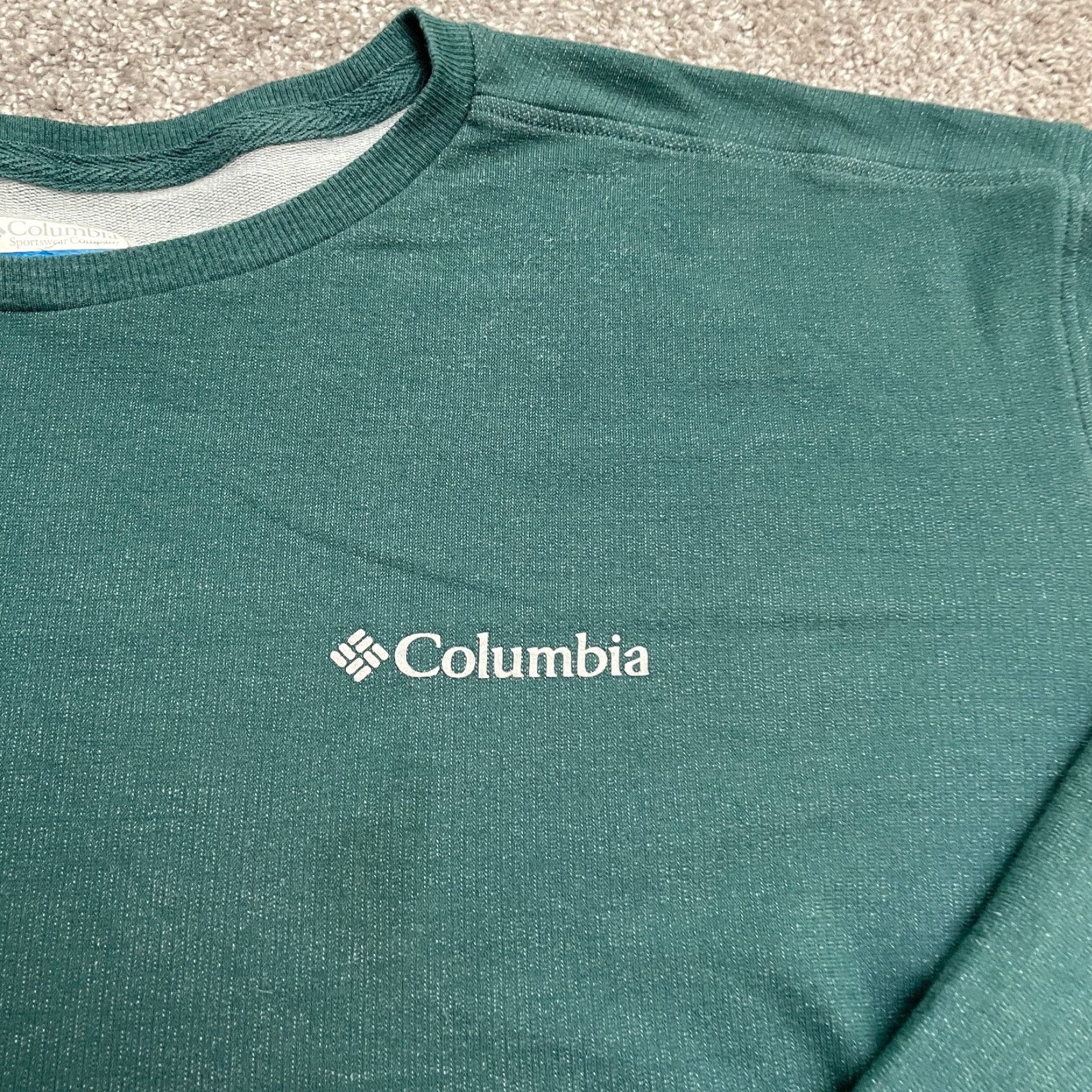 Vintage Columbia Womens Sweatshirt Pullover Crew Neck Green Active Fit 2XL Casual Cotton All Seasons Lightweight Breathable Logo Raglan Sleeve Size XXL / US 16-18 / IT 52-54 - 4 Thumbnail