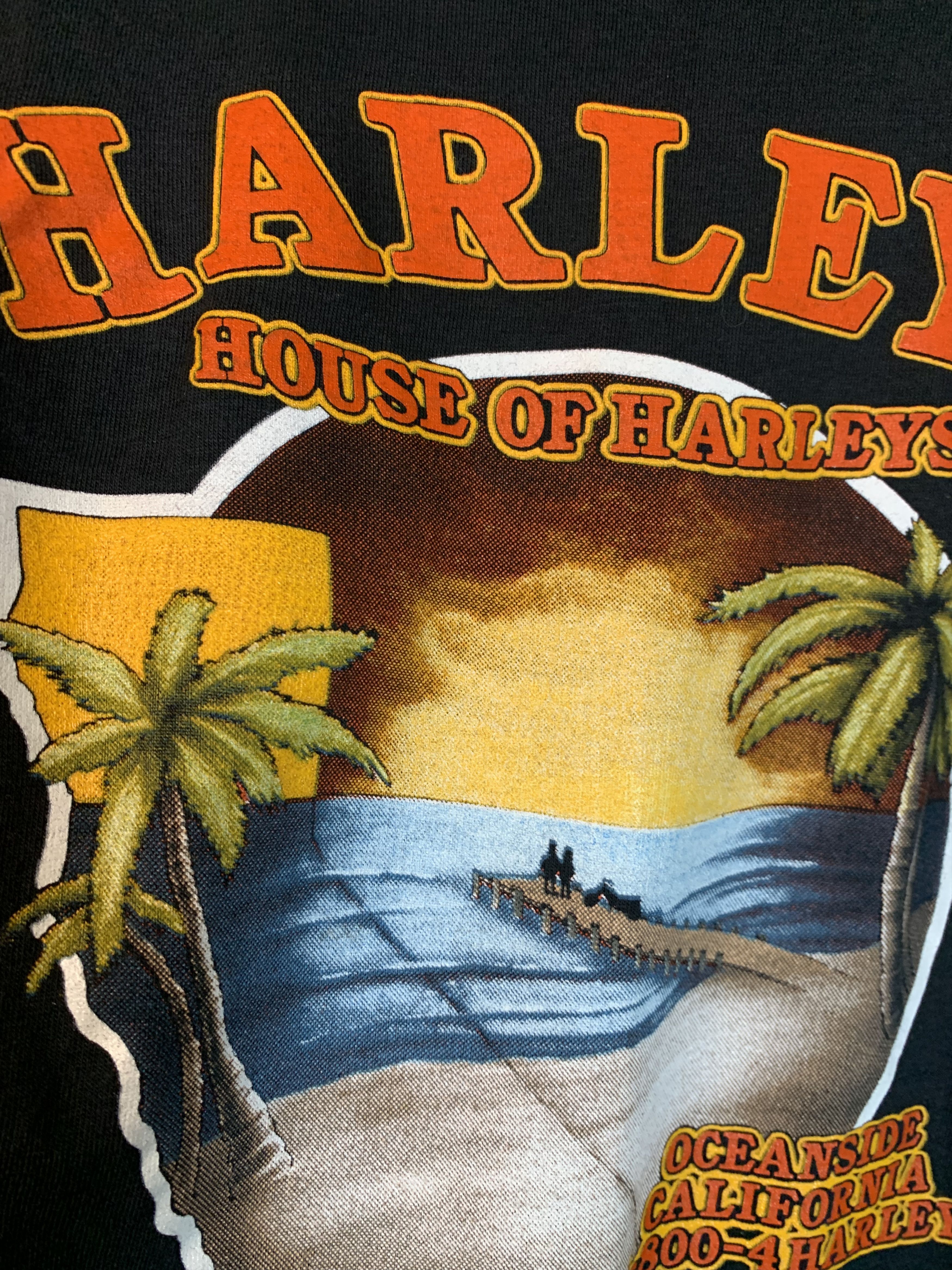 Harley Davidson RARE Vintage 80s 3D Emblem Harley Davidson Oceanside T-Shirt Size US M / EU 48-50 / 2 - 5 Thumbnail