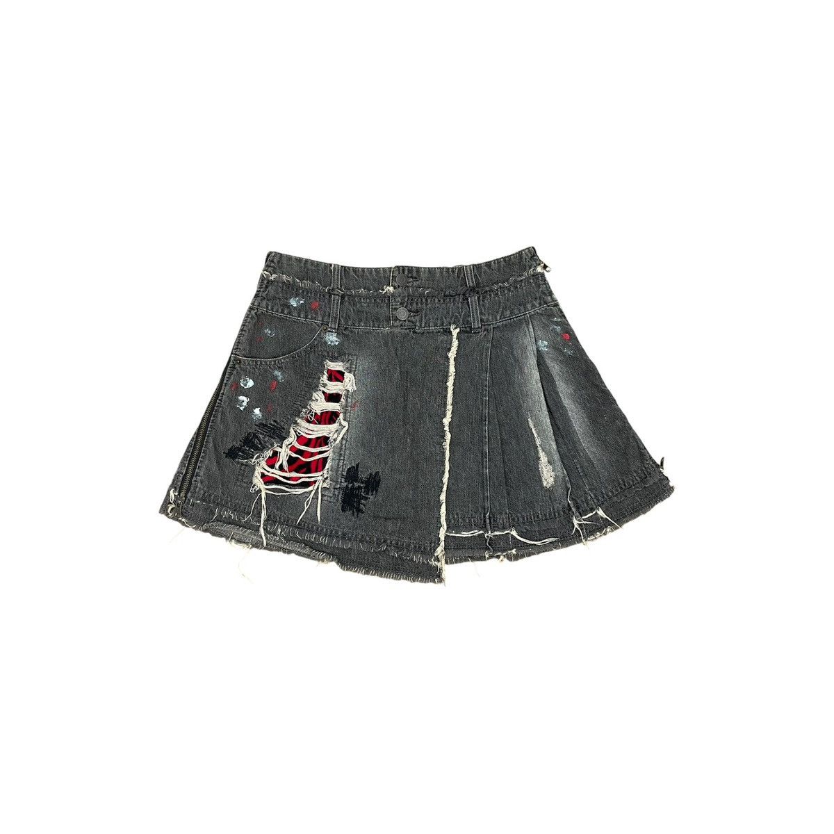 If Six Was Nine Algonquins distressed punk goth mini skirt Size 29" - 1 Thumbnail