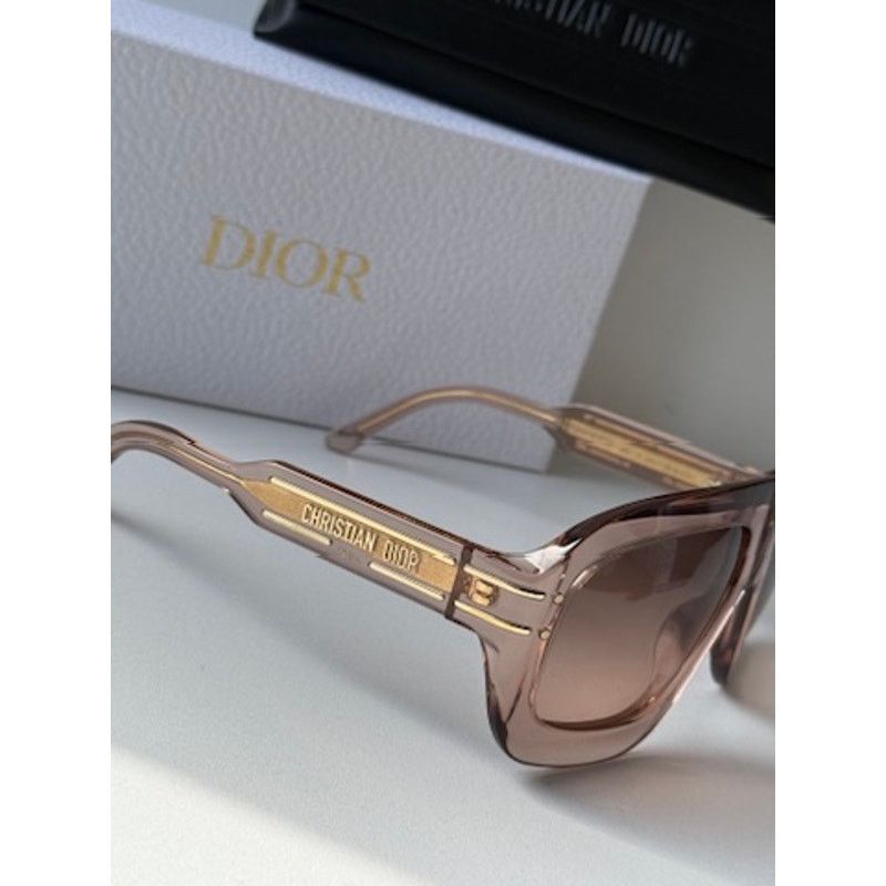 Dior NEW Dior Signature M1U Mask Sunglasses in Pink Transparent Size ONE SIZE - 5 Thumbnail
