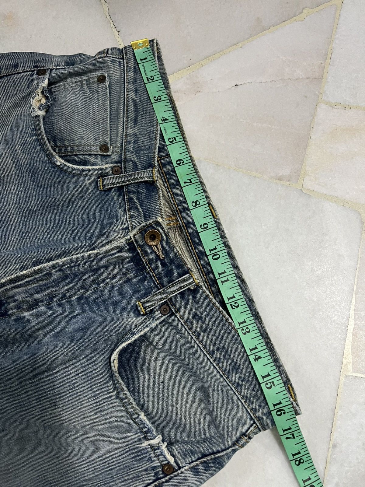 Edwin 💥Baggy💥Vintage Edwin 505 Distressed Selvedge Faded Jean Size US 32 / EU 48 - 3 Thumbnail