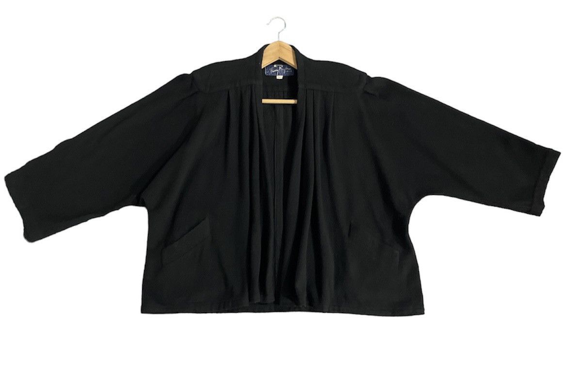 Vintage Thierry Mugler edition black wool button less jacket