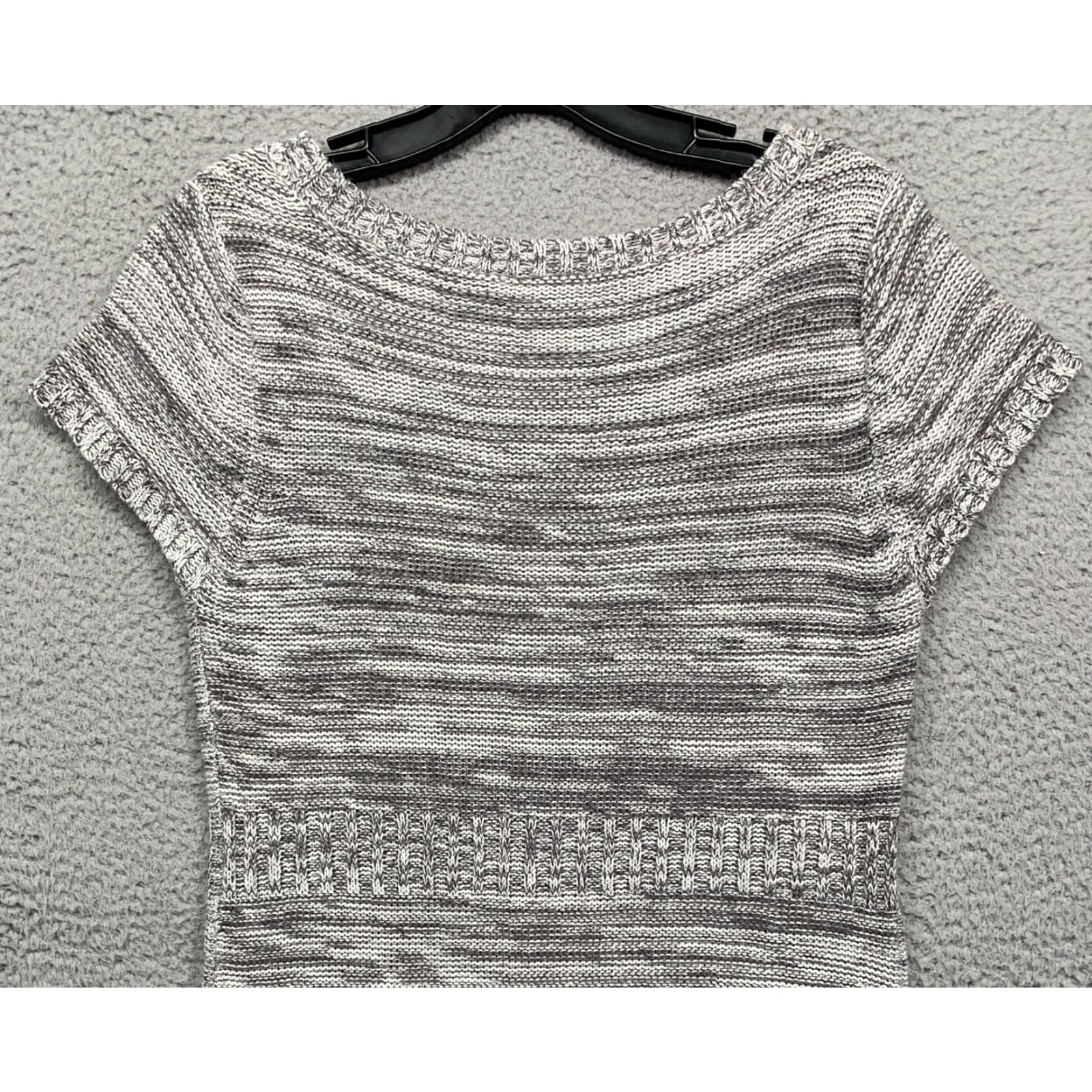 L.E.I. L.e.i. Junior Sweater Dress Short Sleeve Heather Gray 5" Split Hem Soft L Size L / US 10 / IT 46 - 6 Thumbnail