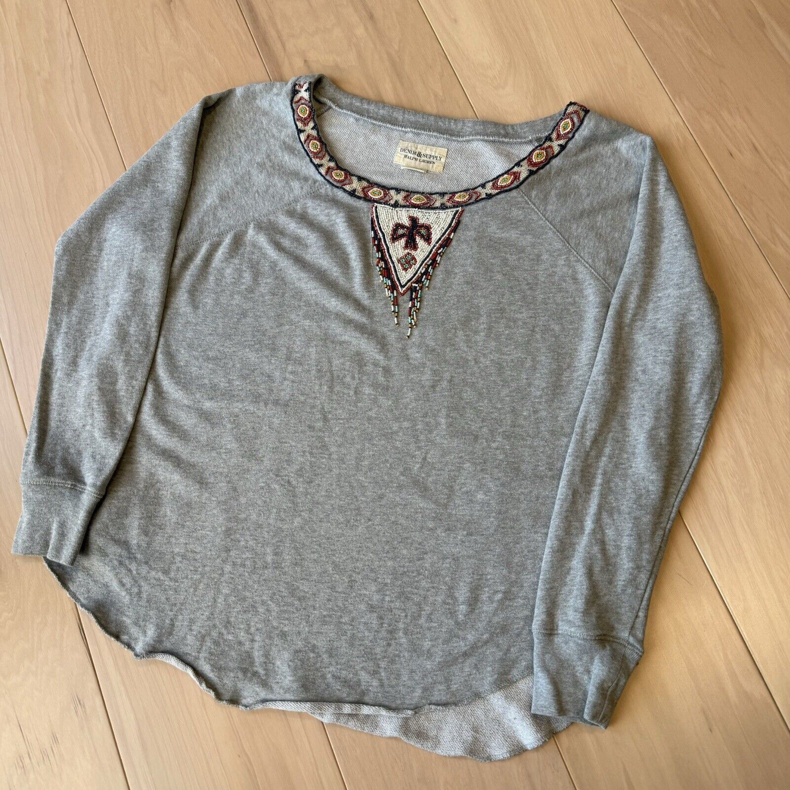 Polo Ralph Lauren Denim & Supply Ralph Lauren Sweatshirt Women's S Gray Aztec Size S / US 4 / IT 40 - 8 Thumbnail