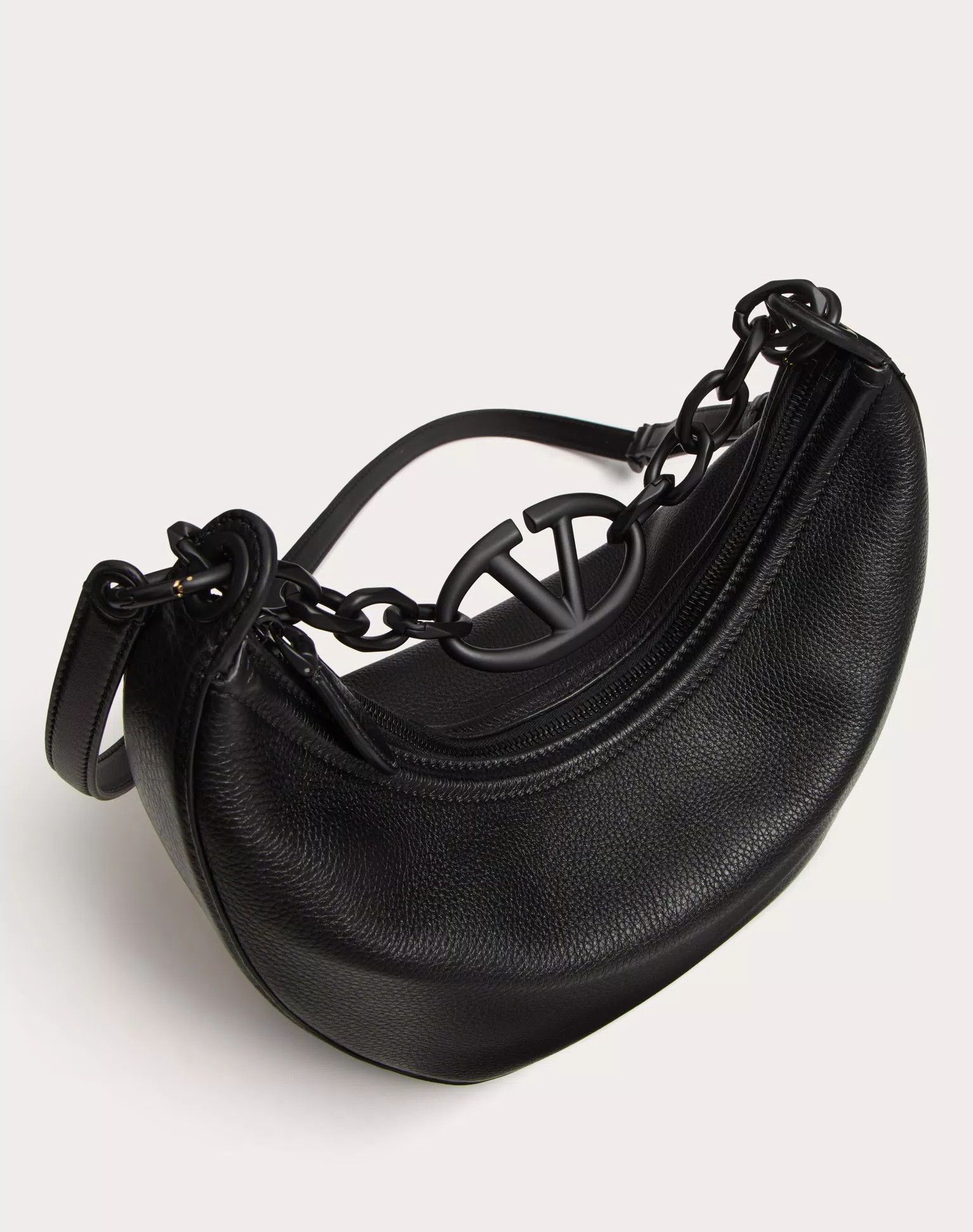 Valentino o1s22i1n0924 Size: OS / Small Vlogo Moon Hobo Bag in Black Size ONE SIZE - 5 Thumbnail