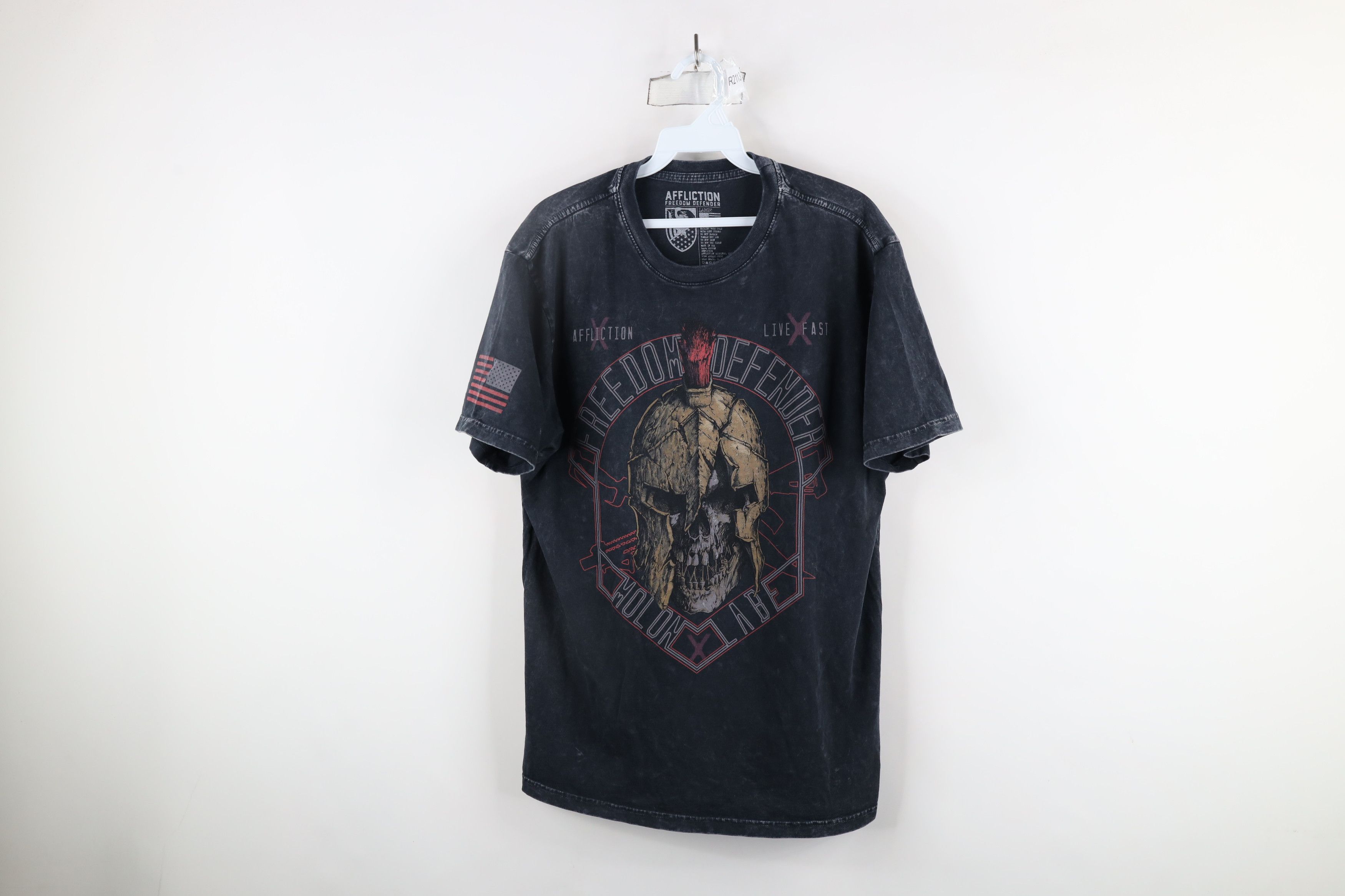 Affliction × Vintage Vintage Affliction MMA Molon Labe Spartans Skull T-Shirt USA Size US L / EU 52-54 / 3 - 1 Thumbnail