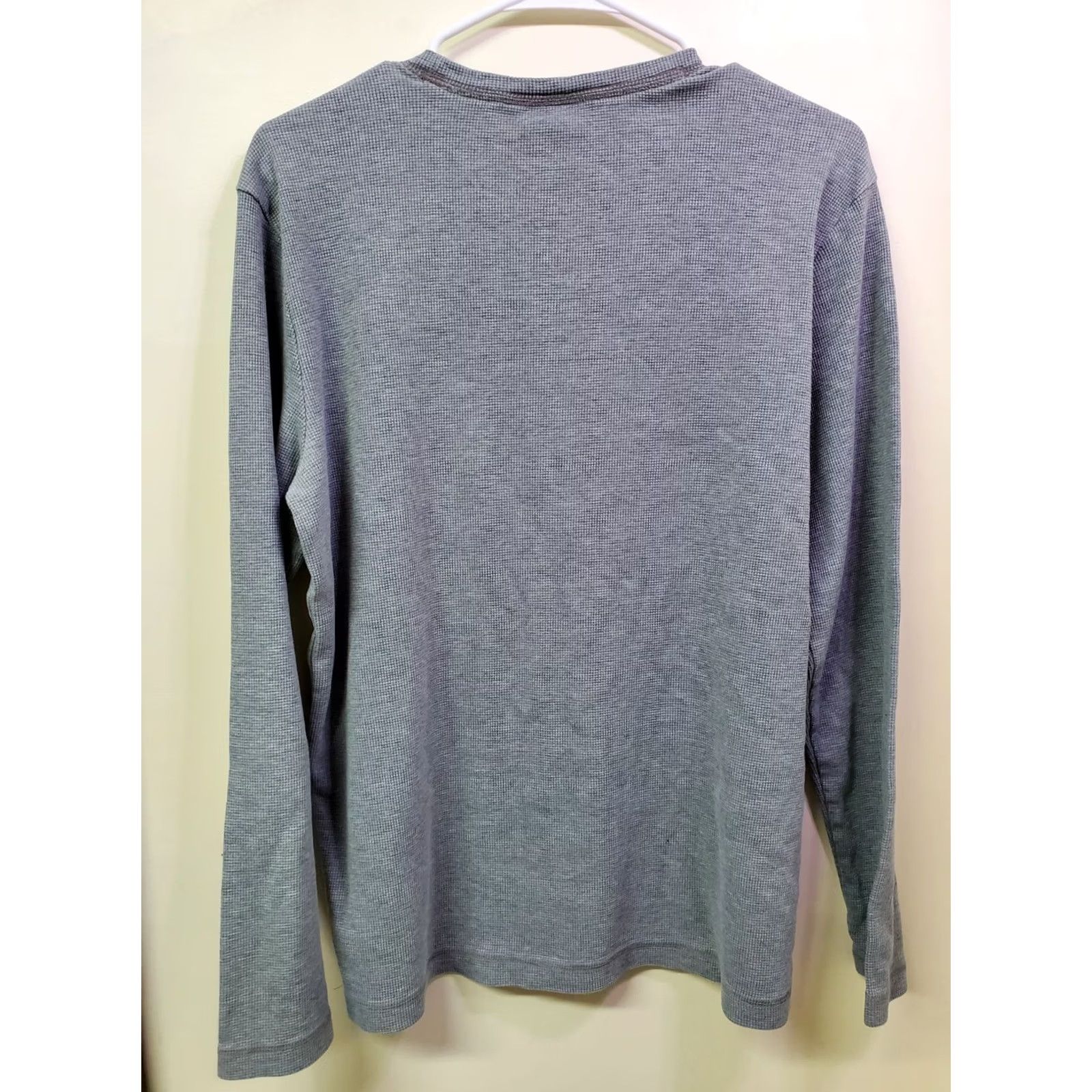 Puma PUMA Shirt Mens Medium Thermal Gray Long Sleeve Crewneck Waffle Knit Solid Logo Classic Outdoor Sports Thermal Fall Winter Spring Mens Size US M / EU 48-50 / 2 - 6 Thumbnail