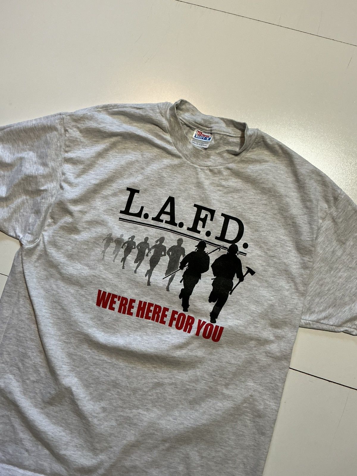 Vintage VTG LAFD Los Angeles Fire Department Firefighters T-Shirt Size US XL / EU 56 / 4 - 4 Thumbnail