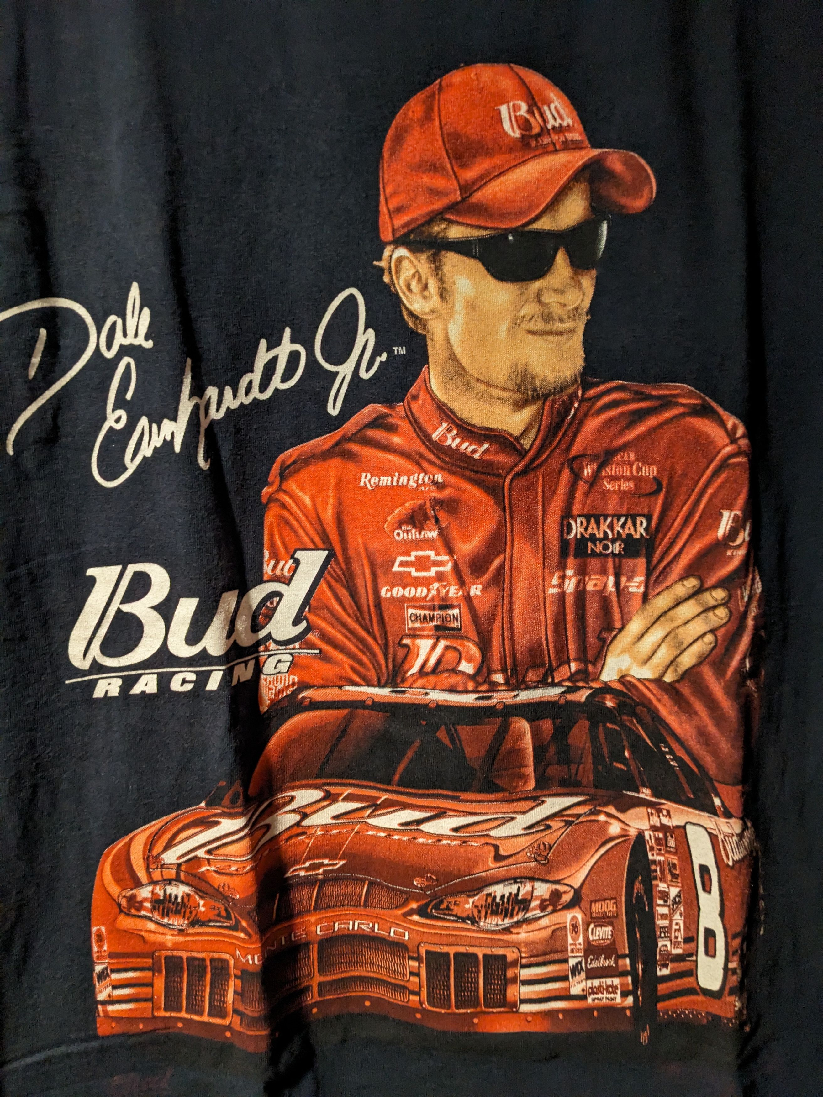 Chase Authentics × NASCAR × Vintage Vintage 90s Dale Earnhardt Jr Budweiser Race Nascar T-Shirt Size US L / EU 52-54 / 3 - 2 Thumbnail