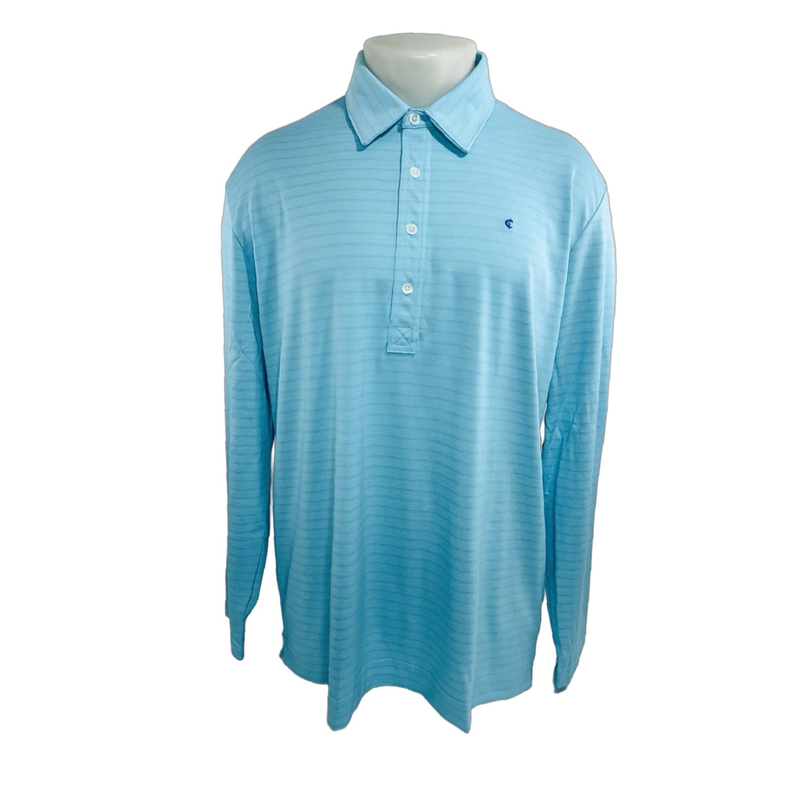 Vintage Criquet Polo Shirt XL Lightweight Embroidered Logo Striped Greenish Blue Crew Neck Adult MENS Size US XL / EU 56 / 4 - 1 Thumbnail