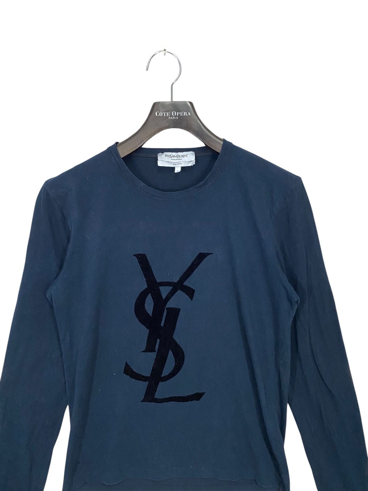 Yves Saint Laurent 🔥ICONIC LOGO🔥 ysl valvet big logo longsleeve tshirt Size US L / EU 52-54 / 3 - 4 Thumbnail
