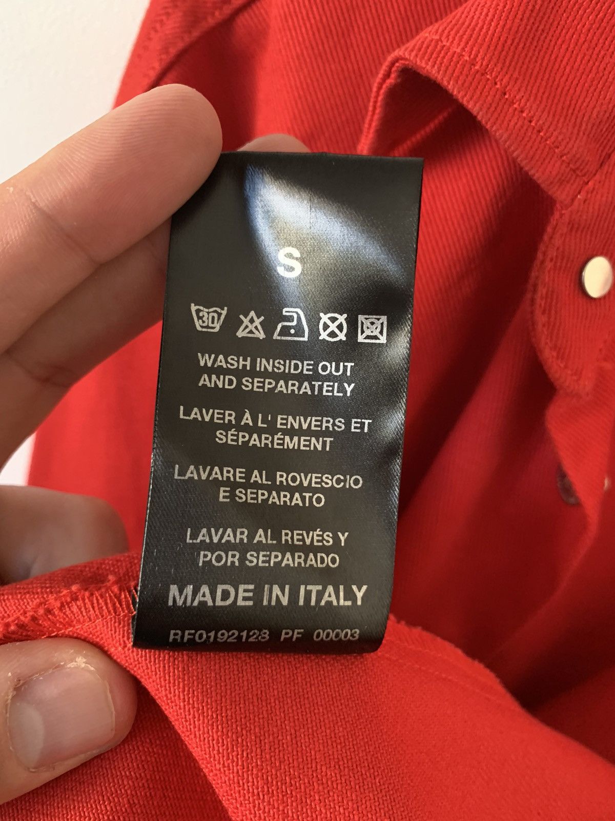 Raf Simons Raf Simons Red Denim shirt patch aw 18/19 Size US S / EU 44-46 / 1 - 8 Thumbnail